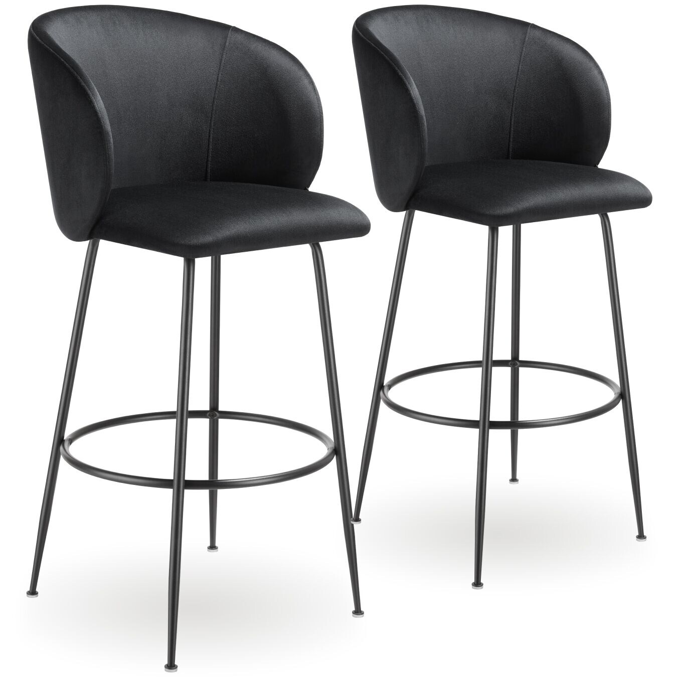 tectake® Barstuhl, in Samtoptik, gepolstert, schlanke, robuste Stahlbeine, 51 x 60 x 106 cm, Belastbarkeit 120 kg