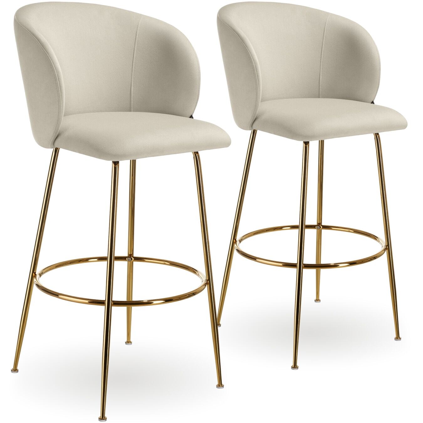 tectake® Barstuhl, in Samtoptik, gepolstert, schlanke, robuste Stahlbeine, 51 x 60 x 106 cm, Belastbarkeit 120 kg