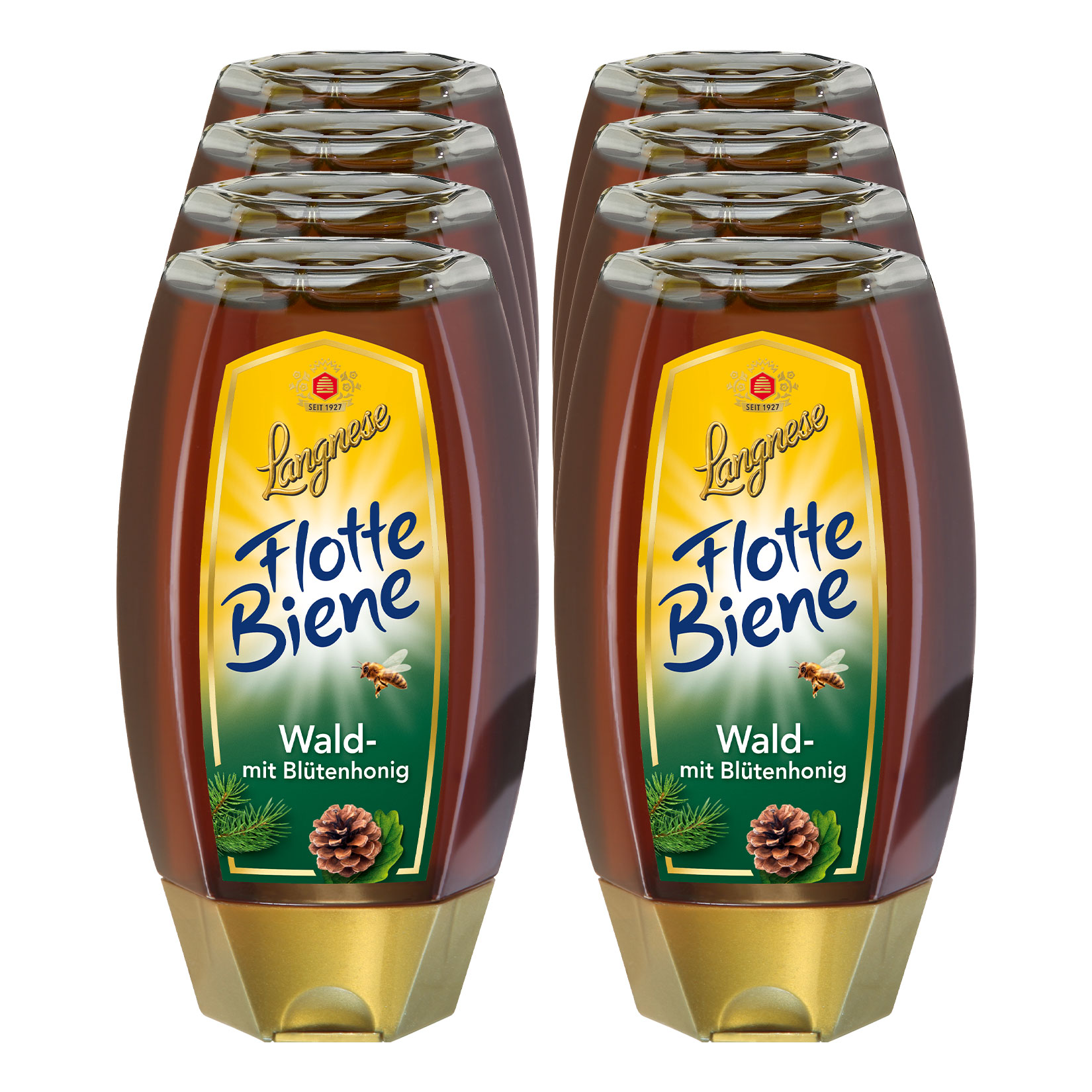 Langnese Flotte Biene Wald- mit Bl&uuml;tenhonig 250 g, 8er Pack - Bild 1