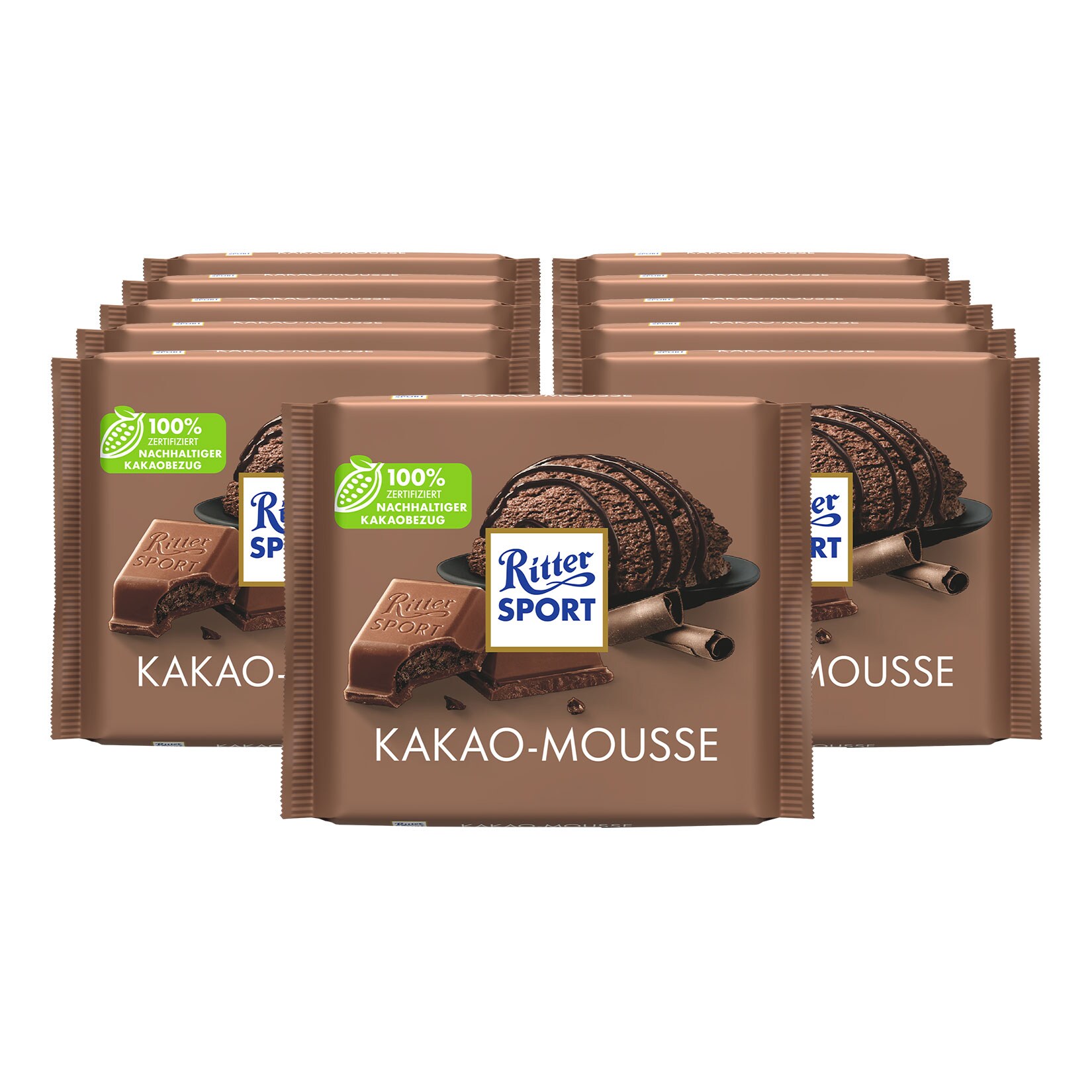 Ritter Sport Kakao Mousse Tafelschokolade 100 g, 11er Pack