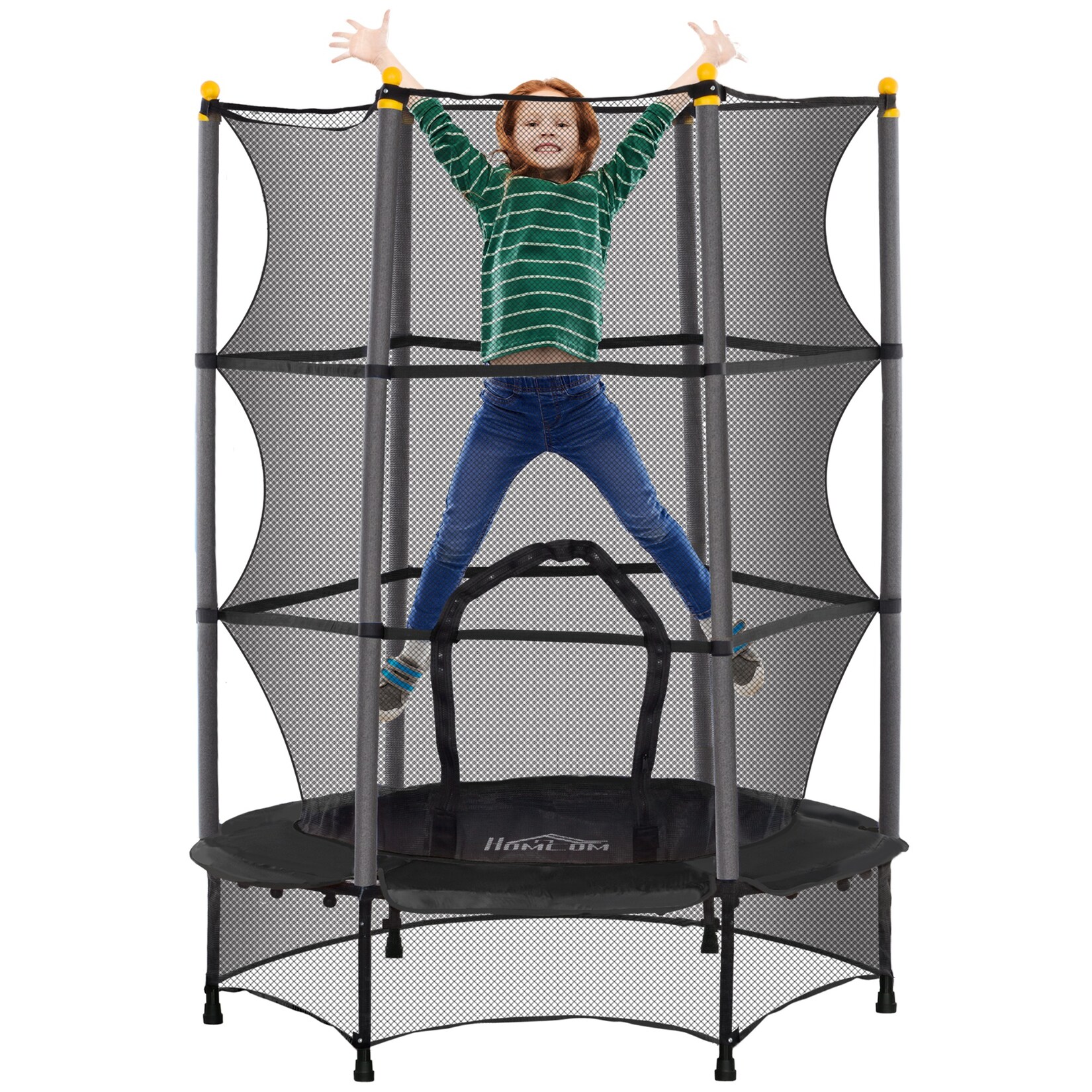 HOMCOM Kindertrampolin Stahl, Kunststoff | 04255633590404
