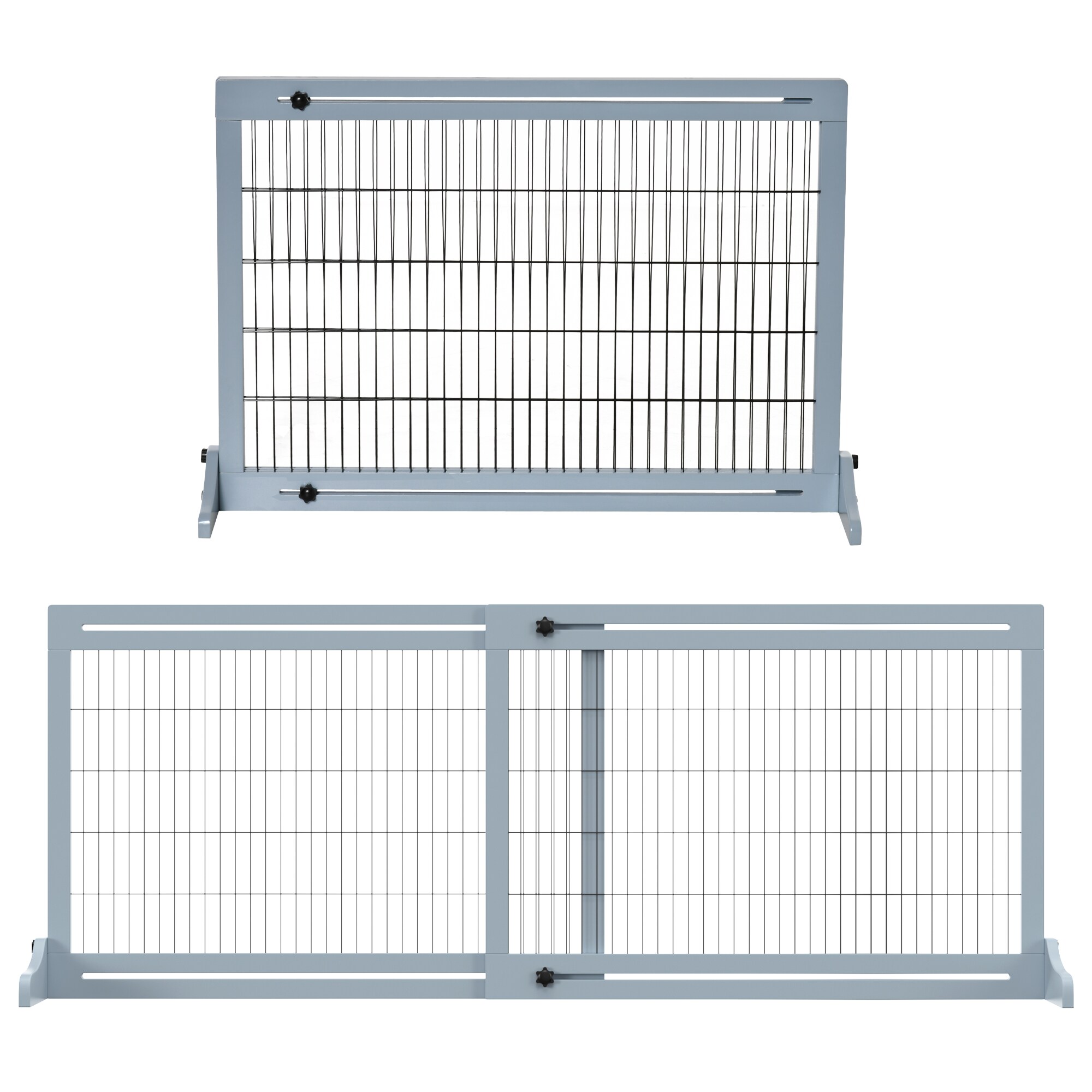 PawHut Hunde Absperrgitter Kiefer, Stahl - Bild 1