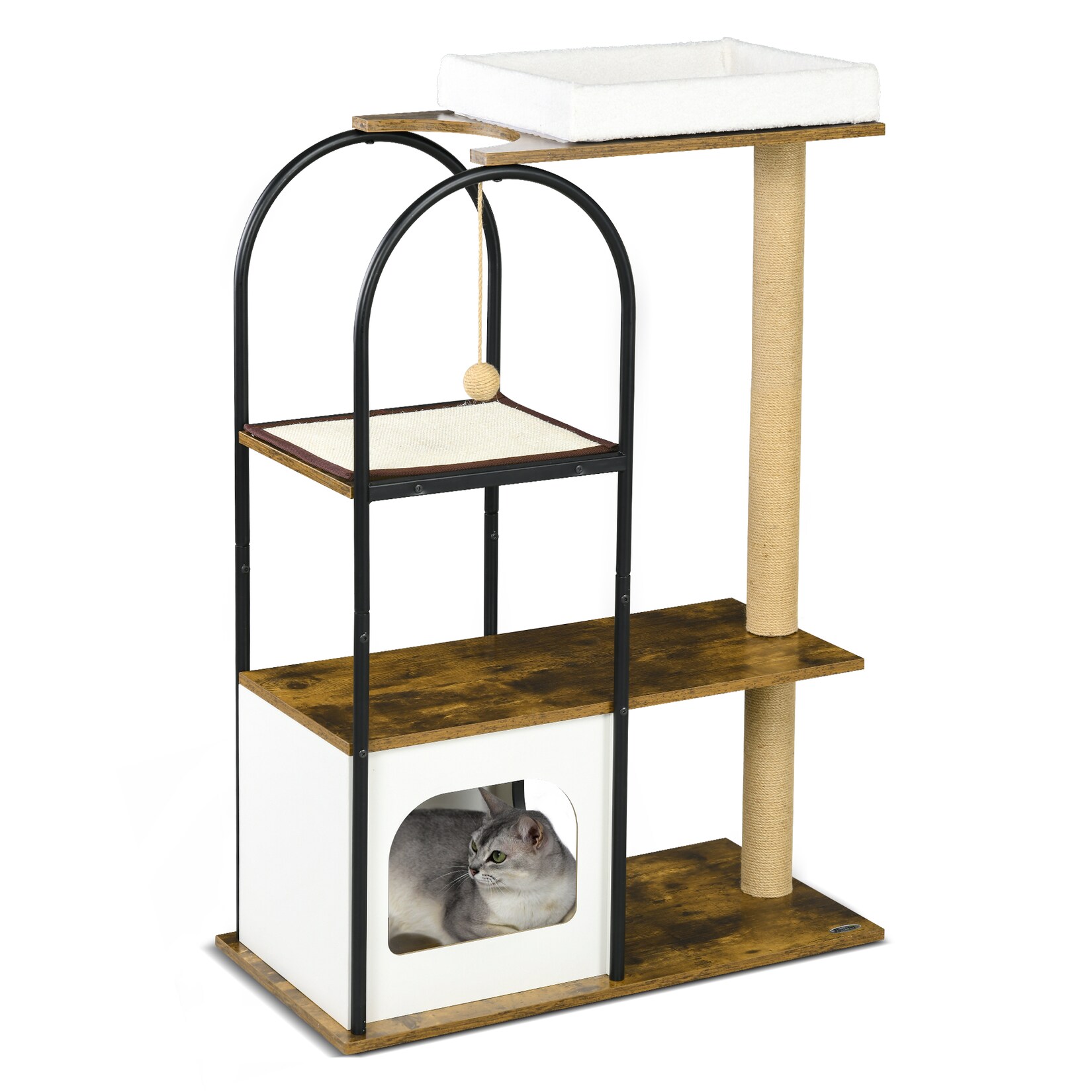 PawHut Kratzbaum Spanplatte, Stahl | 04255633576552