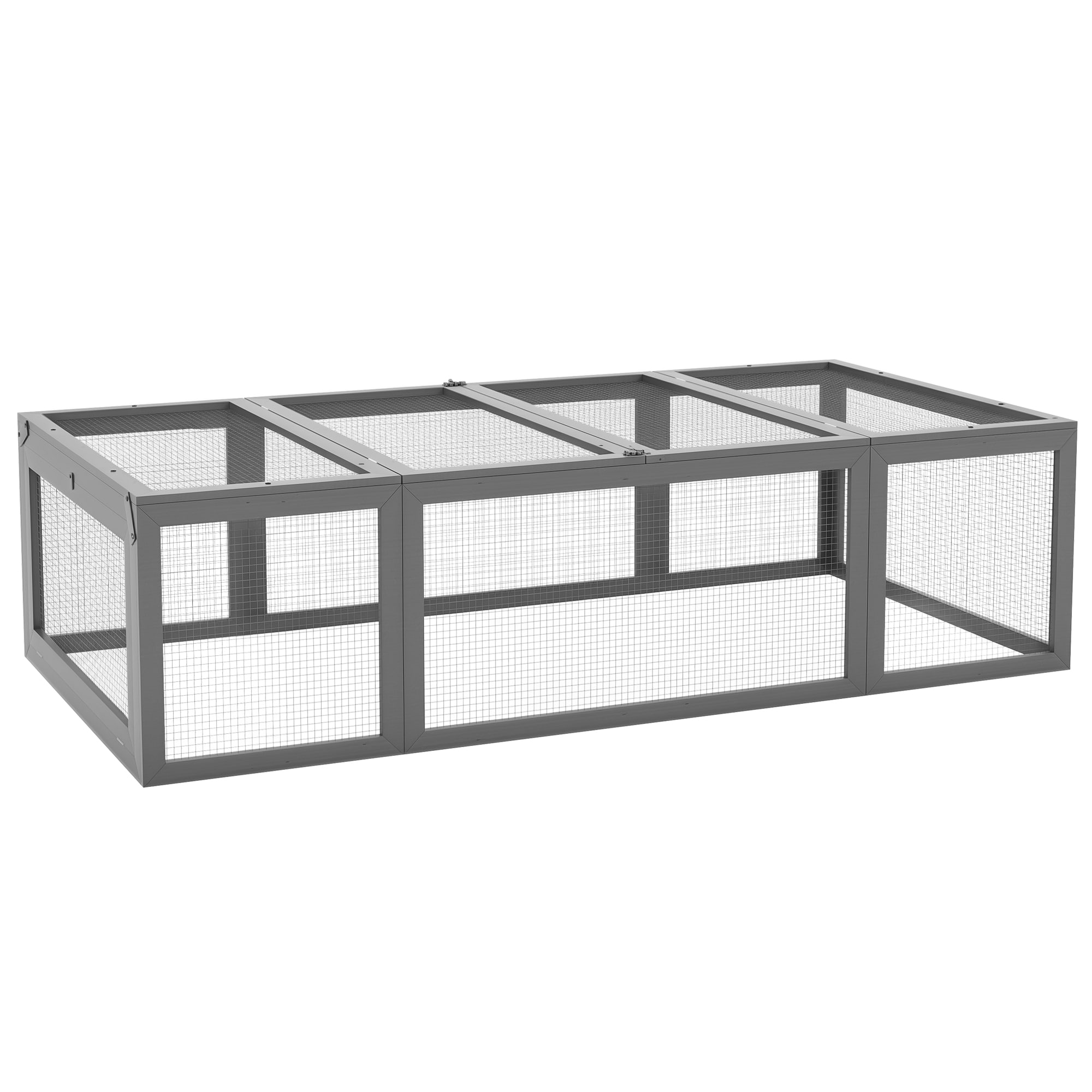 PawHut Kaninchenstall Tannenholz, Stahl - Bild 1