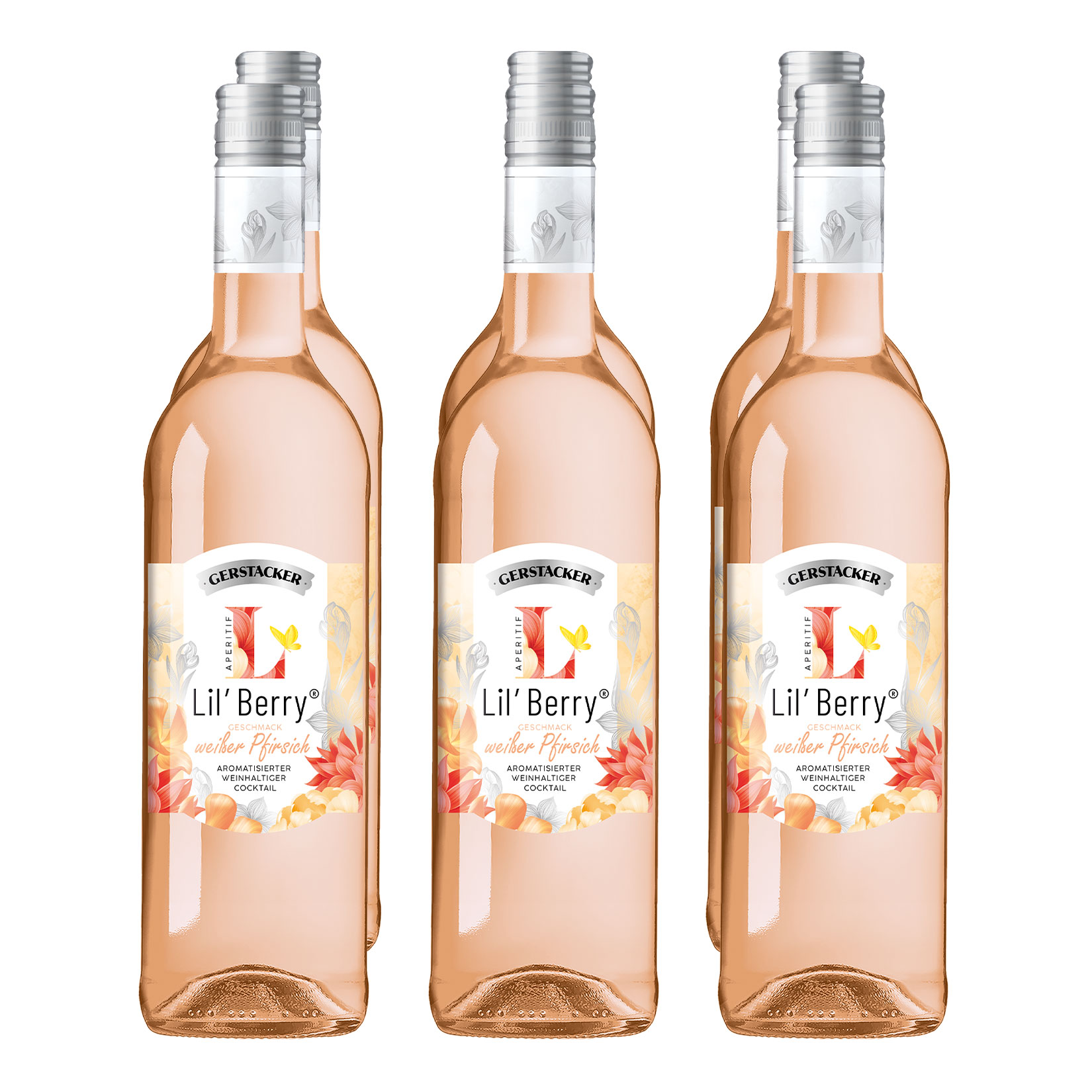 Gerstacker Lil&rsquo; Berry Wei&szlig;er Pfirsich 5,1 % vol 6 x 0,75 Liter - Bild 1