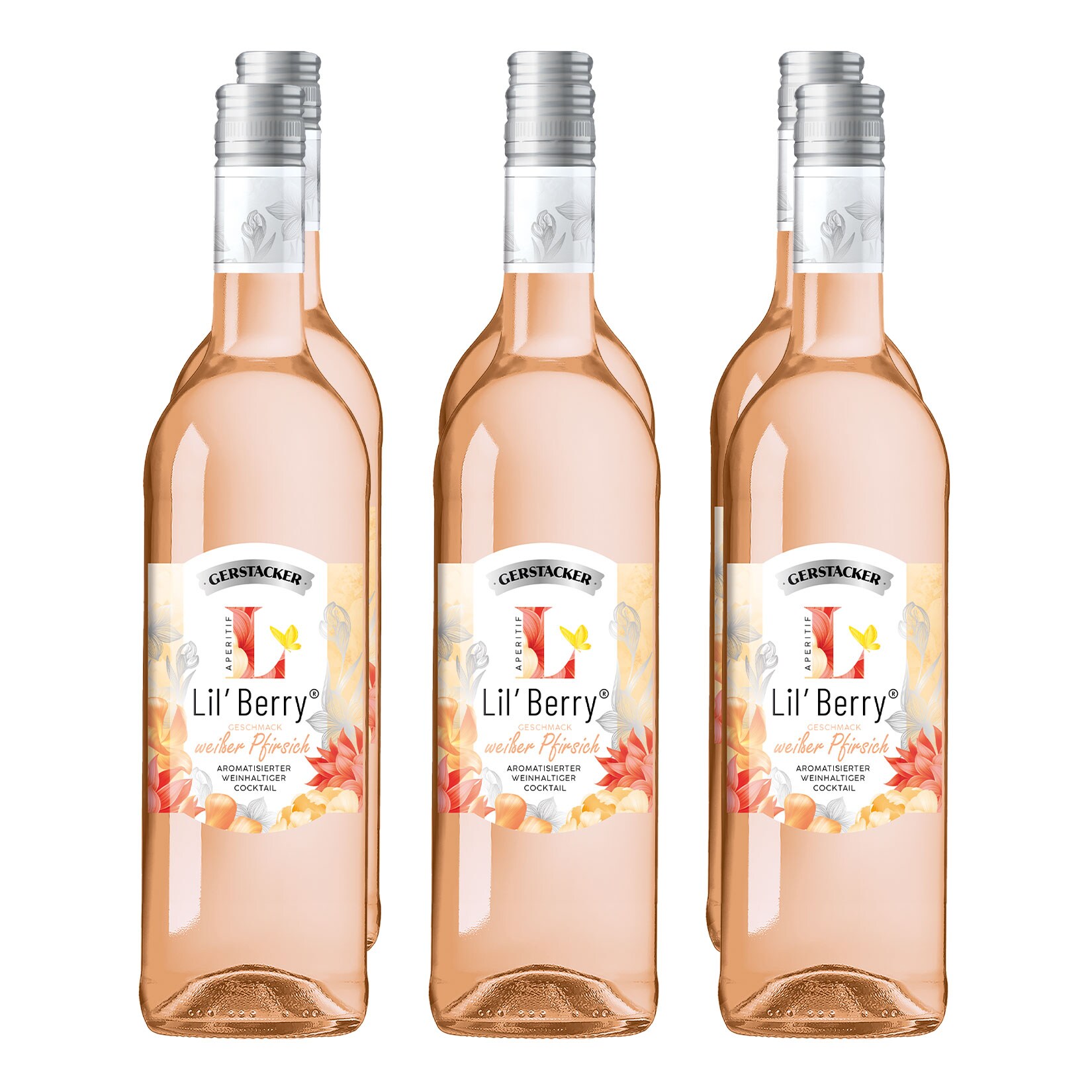Gerstacker Lil’ Berry Weißer Pfirsich 5,1 % vol 6 x 0,75 Liter | 02100000923021