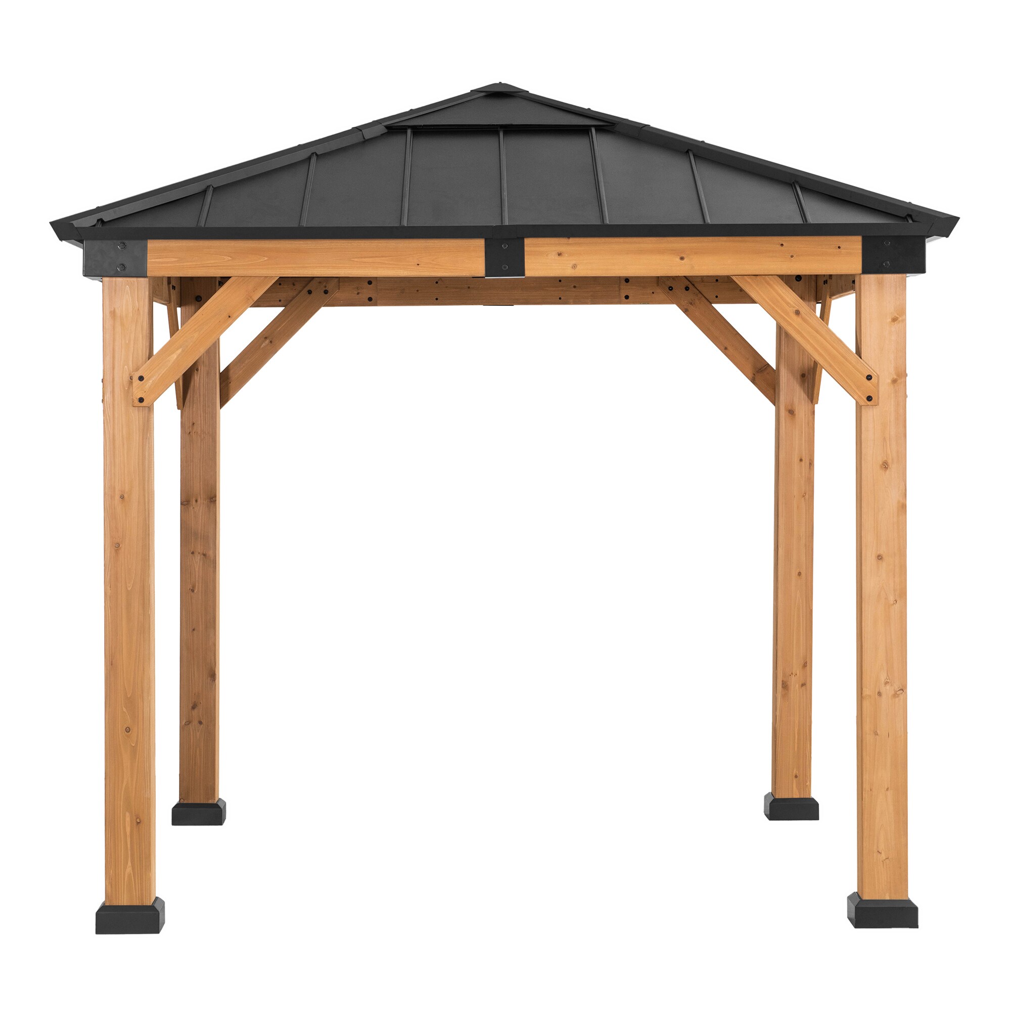 Sunjoy Pavillon Zedernholz Gazebo RAPI - 273cm x 273cm, anthrazit - Bild 1