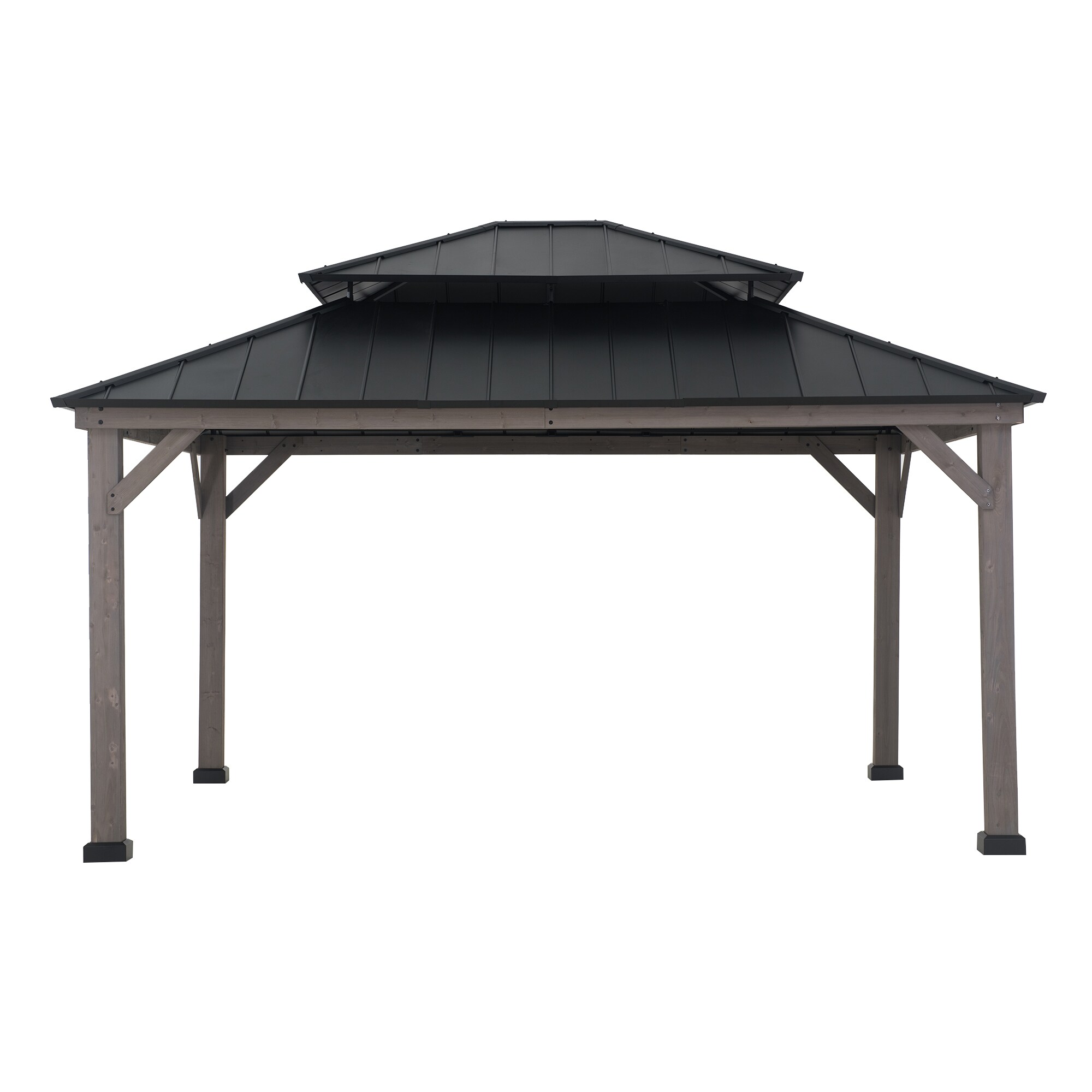 Sunjoy Pavillon Zedernholz Gazebo RYSY - 390cm x 450cm, schwarz - Bild 1