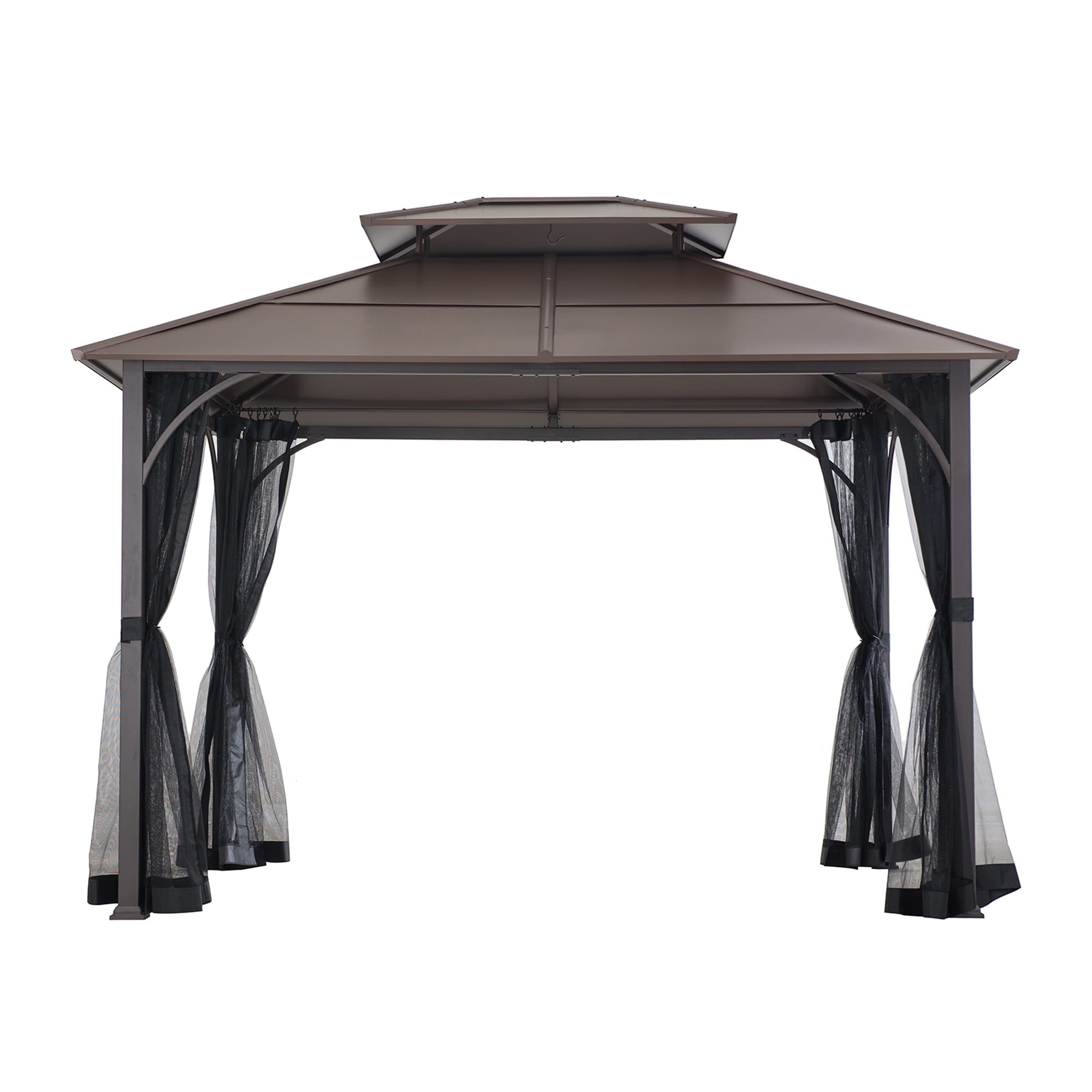 Sunjoy Pavillon Stahl Gazebo KALDI - 307cm x 366cm, braun - Bild 1