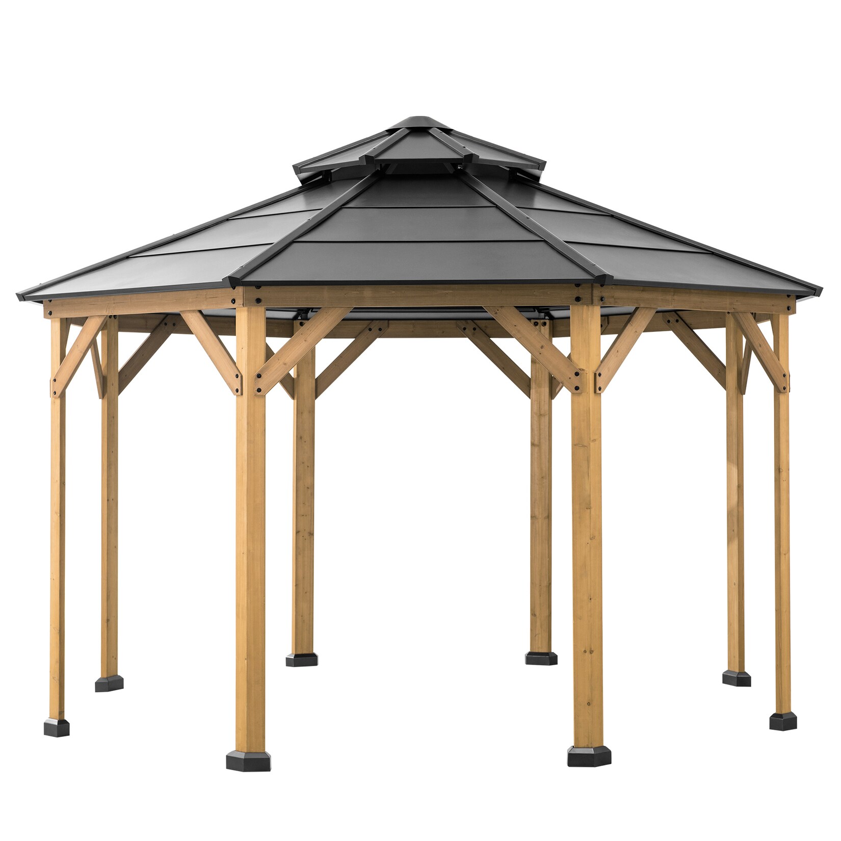 Sunjoy Pavillon Zedernholz Gazebo EGGI – 396cm x 396cm, anthrazit | 04262376580005