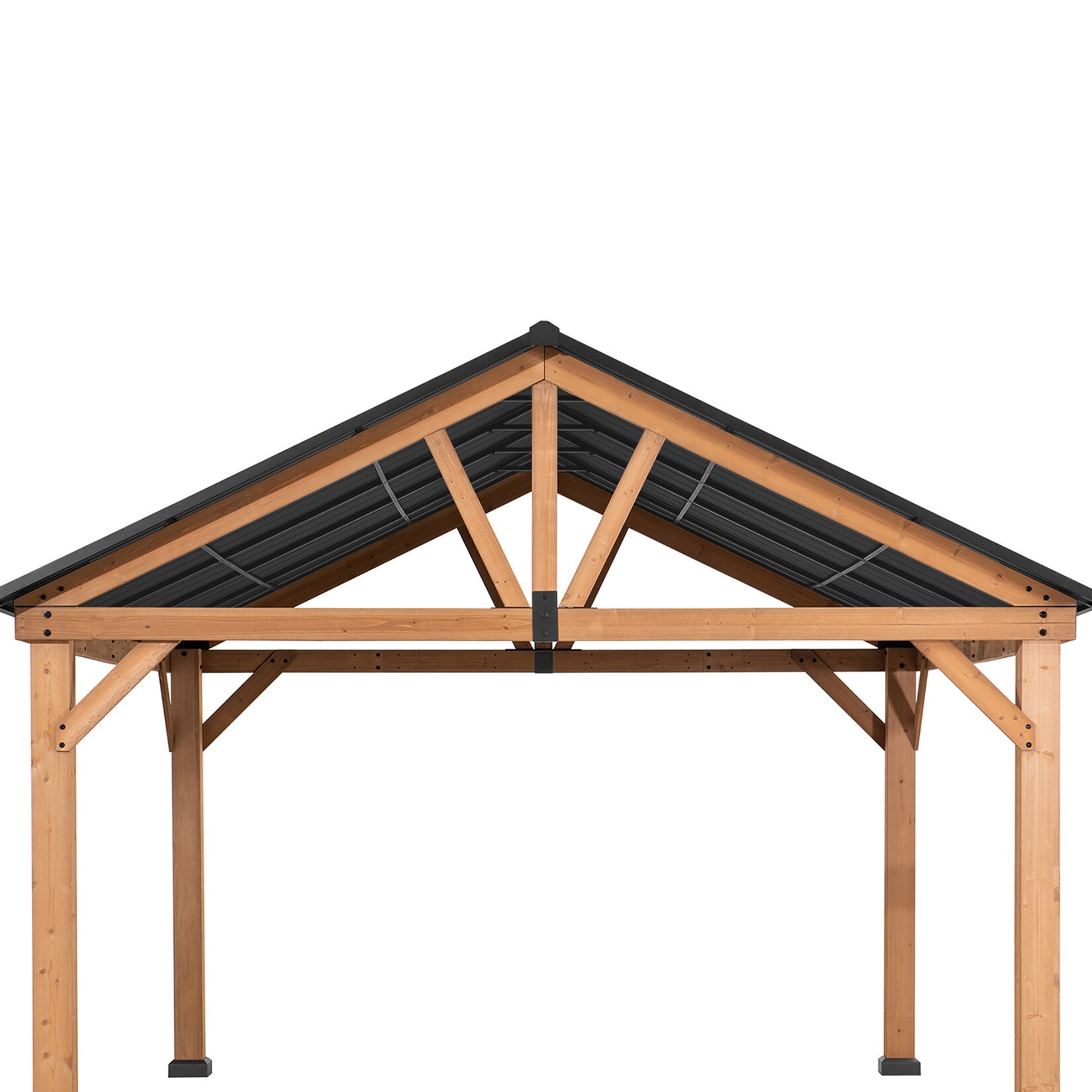 Sunjoy Pavillon Zedernholz Gazebo TÖDI – 336cm x 400cm, anthrazit | 04262376580012