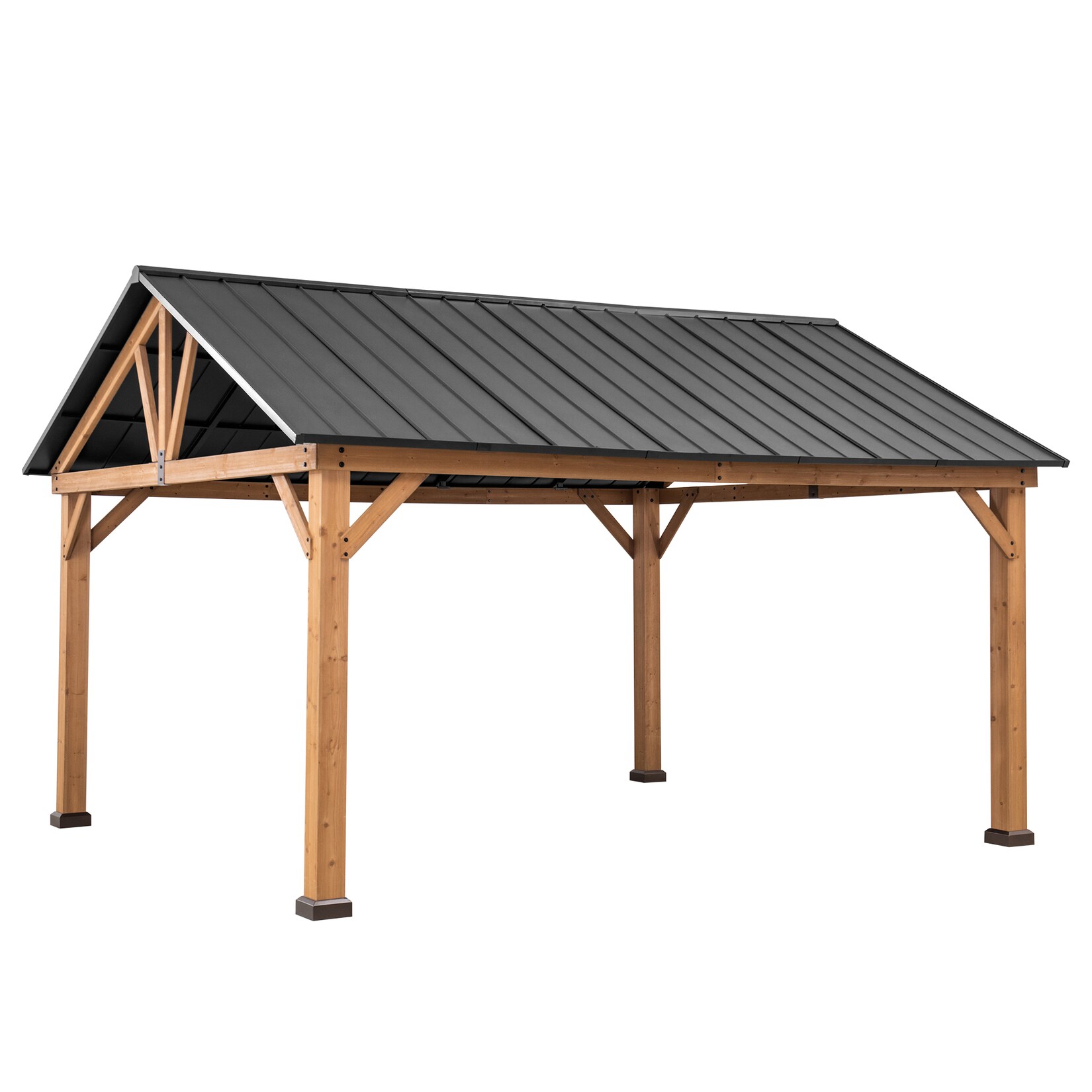 Sunjoy Pavillon Zedernholz Gazebo REBRA – 404cm x 465cm, anthrazit | 04262376580326