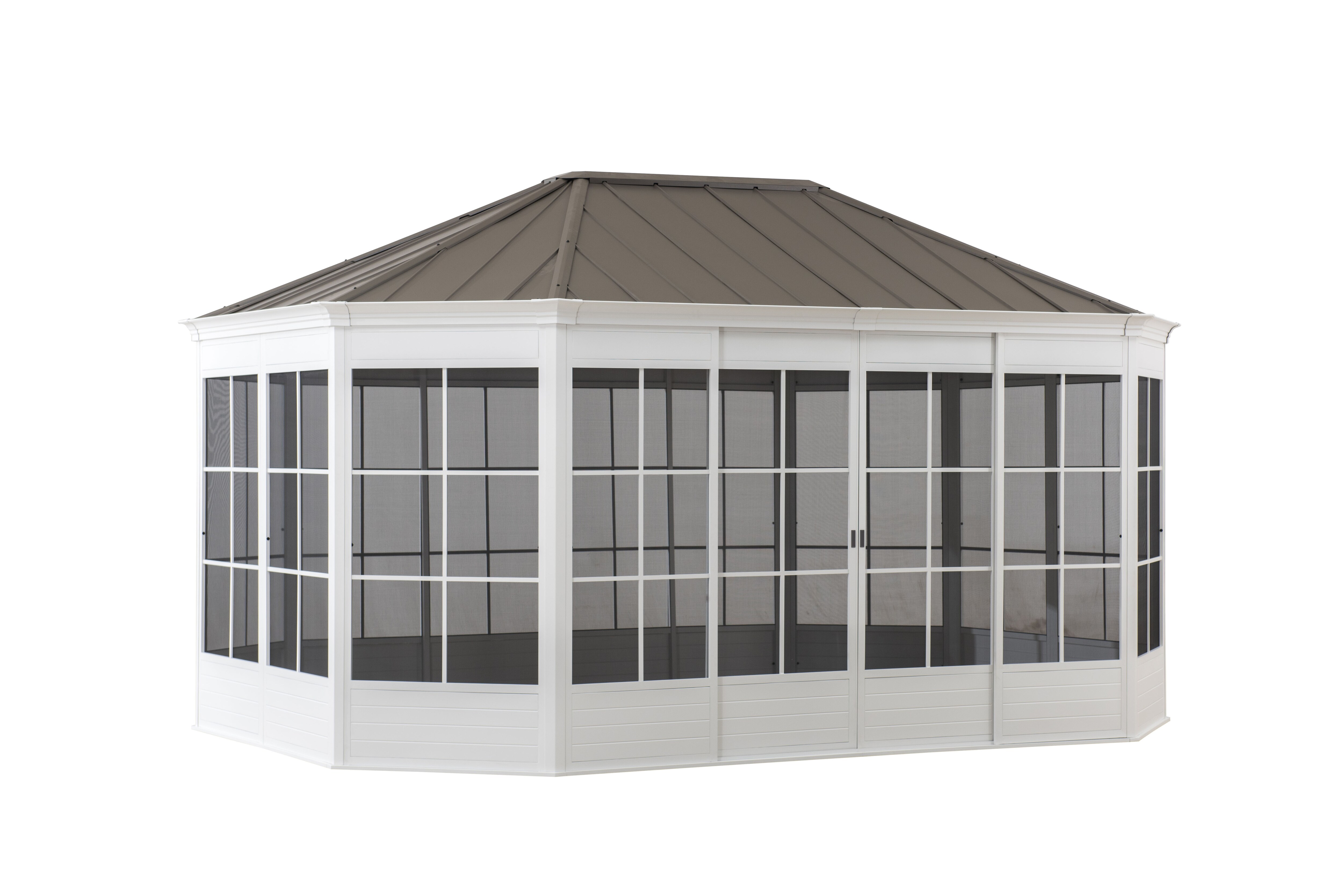 Sunjoy Gartenhaus Stahl Gazebo BIRKETT - 366cm x 488cm, wei&szlig; - Bild 1