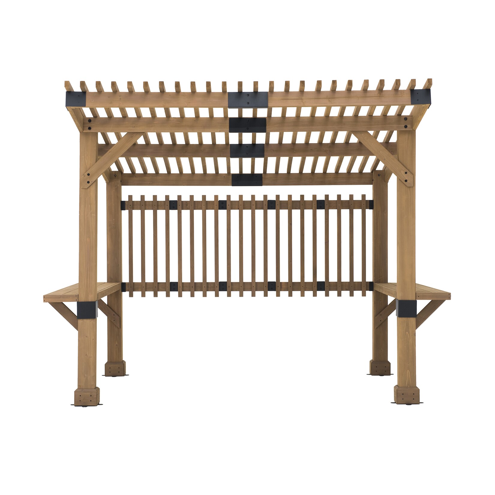 Sunjoy Whirlpool-Pavillon Zedernholz Pergola KRONE – 275cm x 310cm, braun | 04262376580029