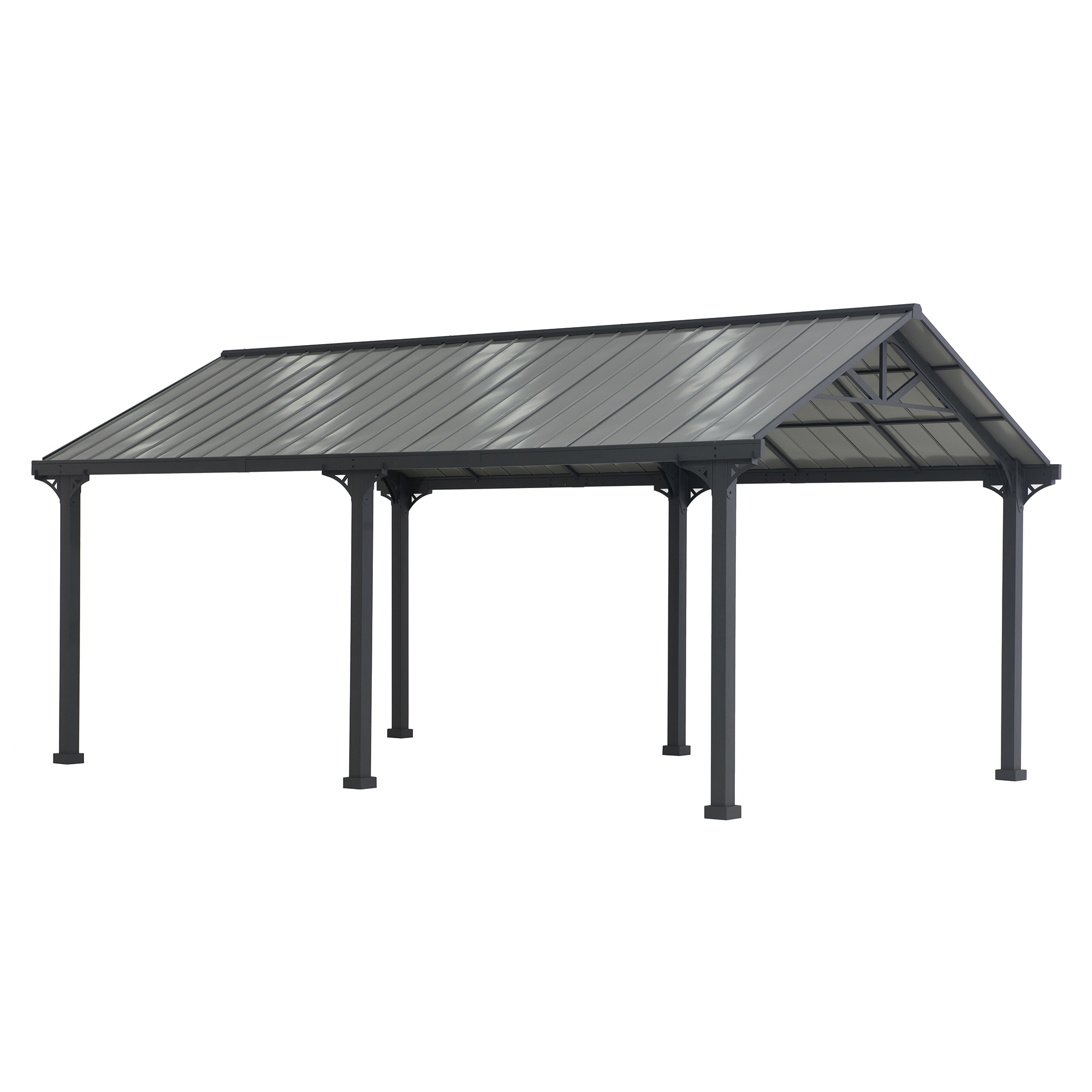 Sunjoy Stahl Carport EIGER - 367cm x 610cm, grau - Bild 1