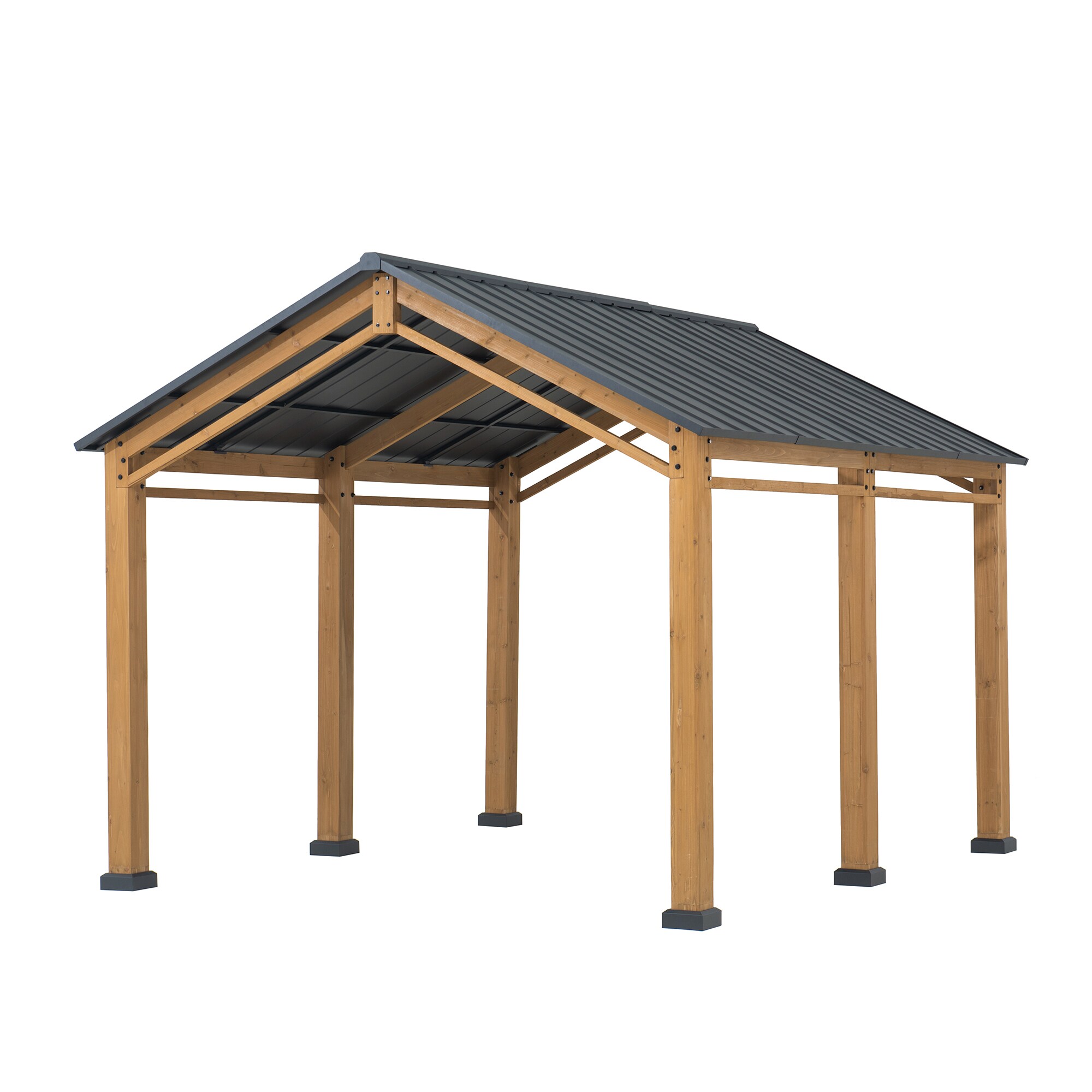 Sunjoy Zedernholz Pavillon Gazebo KORAB - 335cm x 400cm, anthrazit