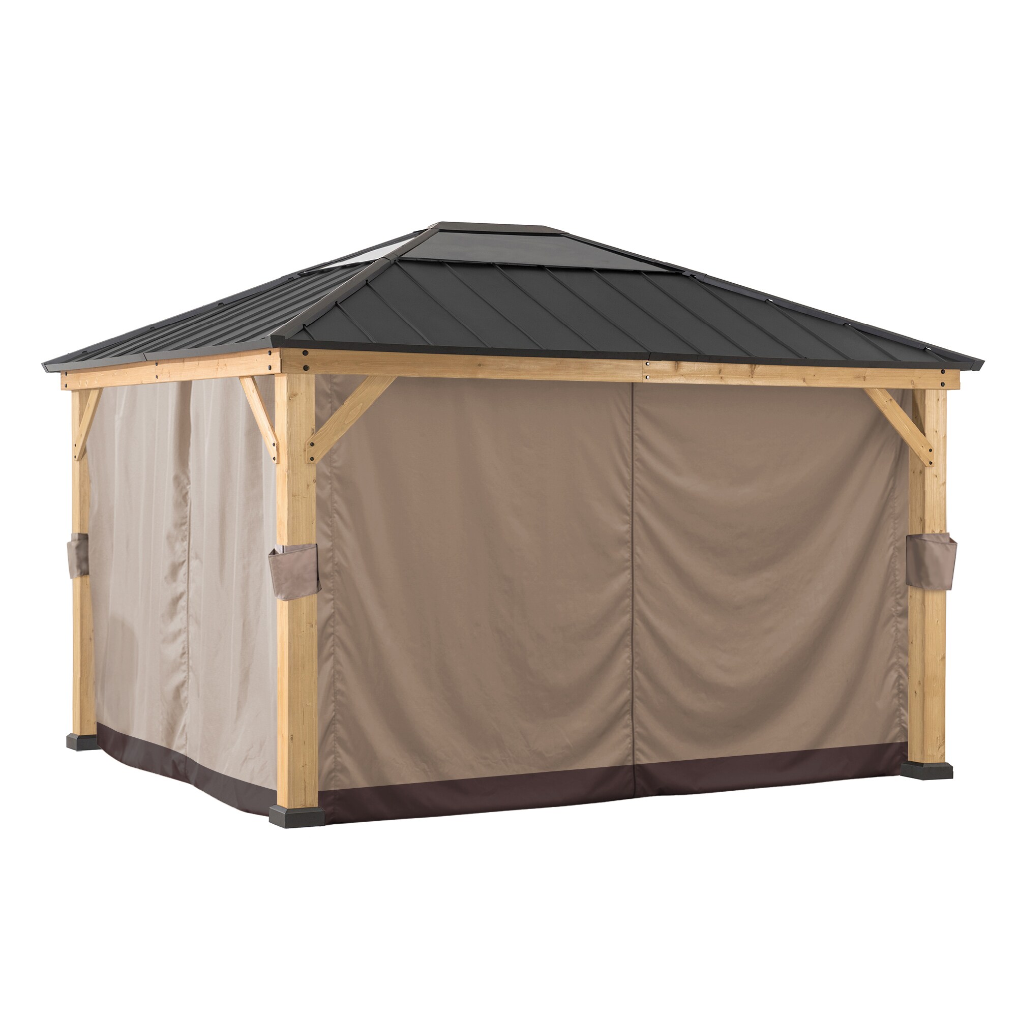 Sunjoy Vorhang f&uuml;r Zedernholz Gazebo 273cm x 273cm - Bild 1