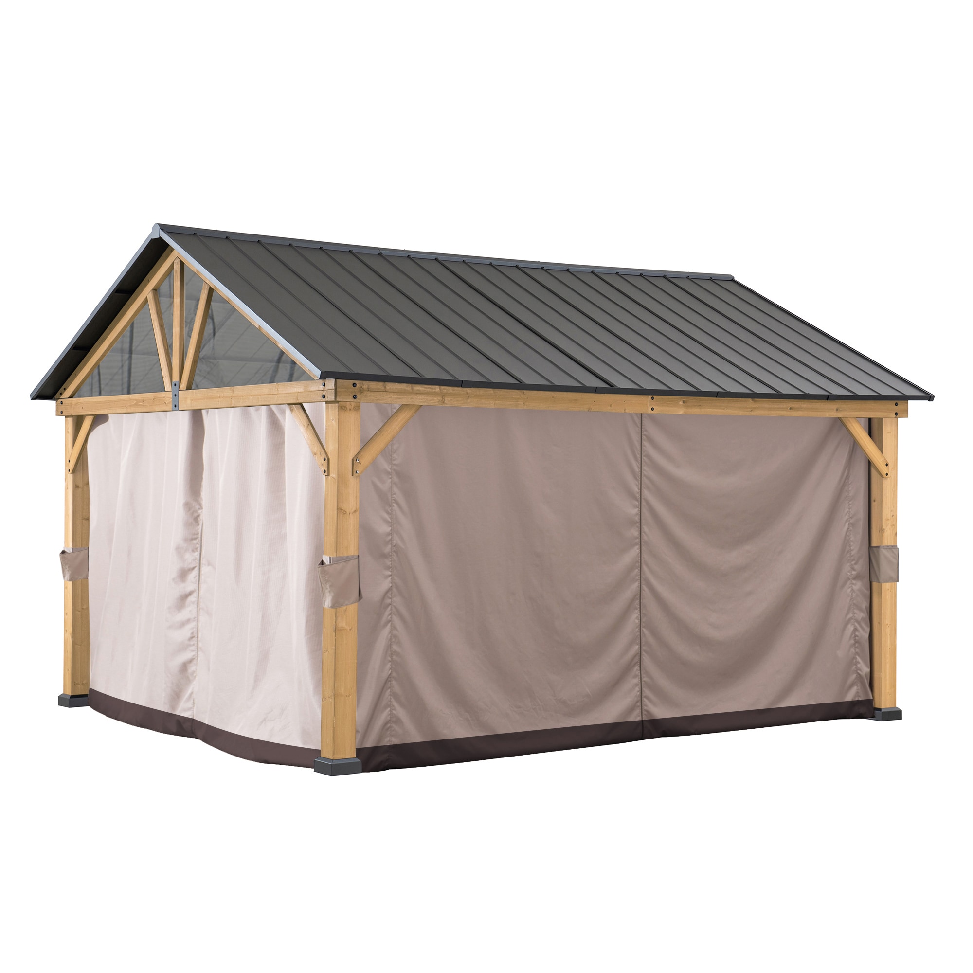 Sunjoy Vorhang f&uuml;r Zedernholz Gazebo 336cm x 400cm - Bild 1