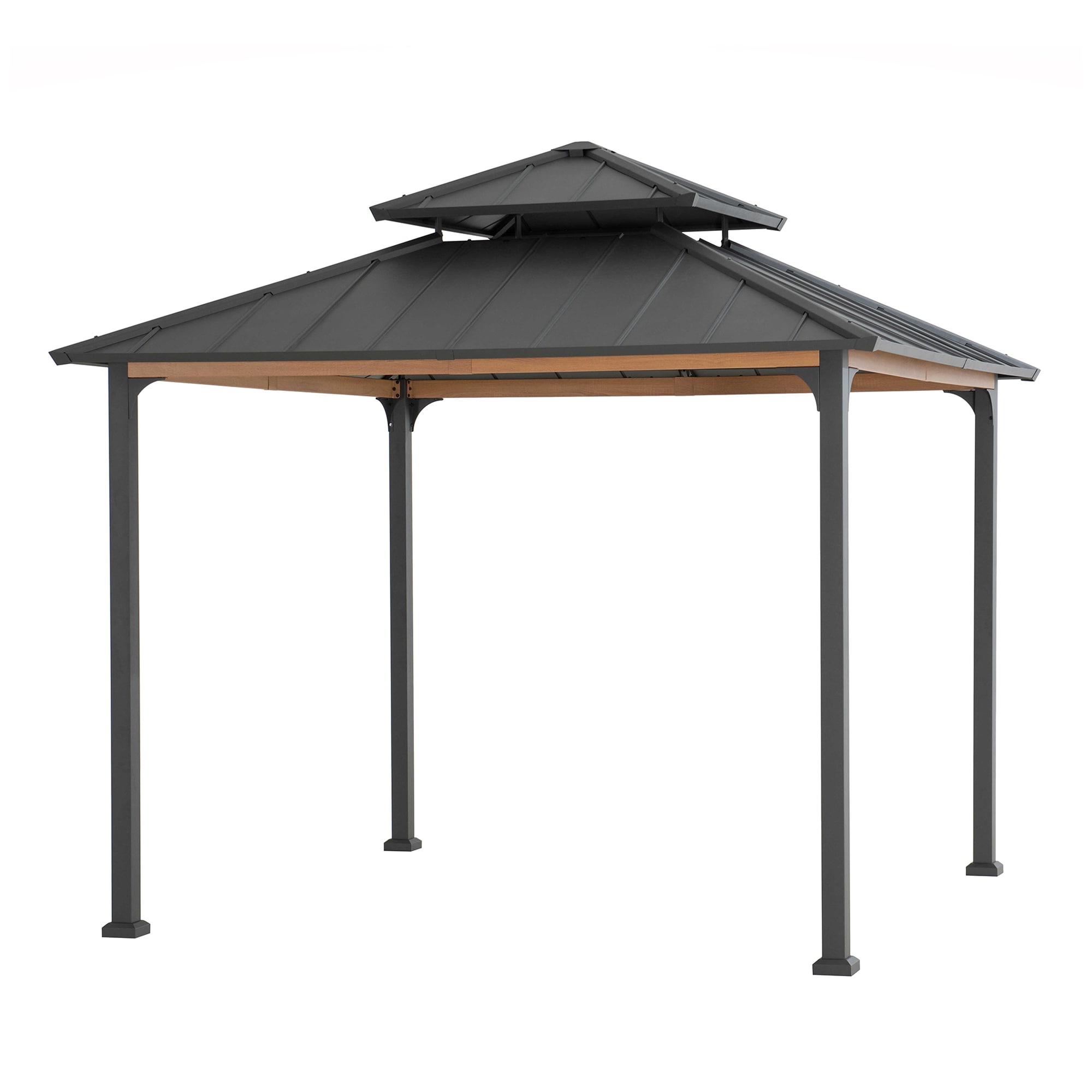 Sunjoy Stahl Pavillon Gazebo Pasu - 300cm x 300cm, anthrazit - Bild 1
