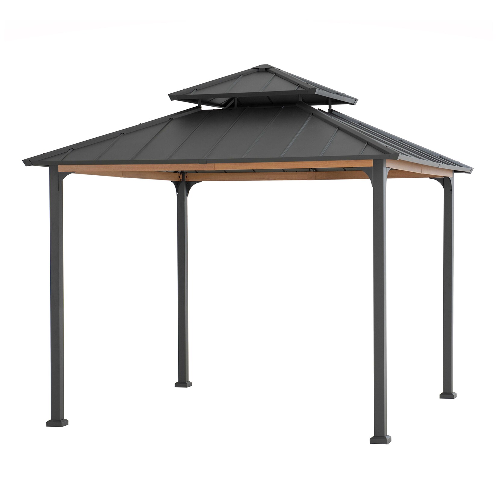 Sunjoy Stahl Pavillon Gazebo Pasu - 300cm x 300cm, anthrazit