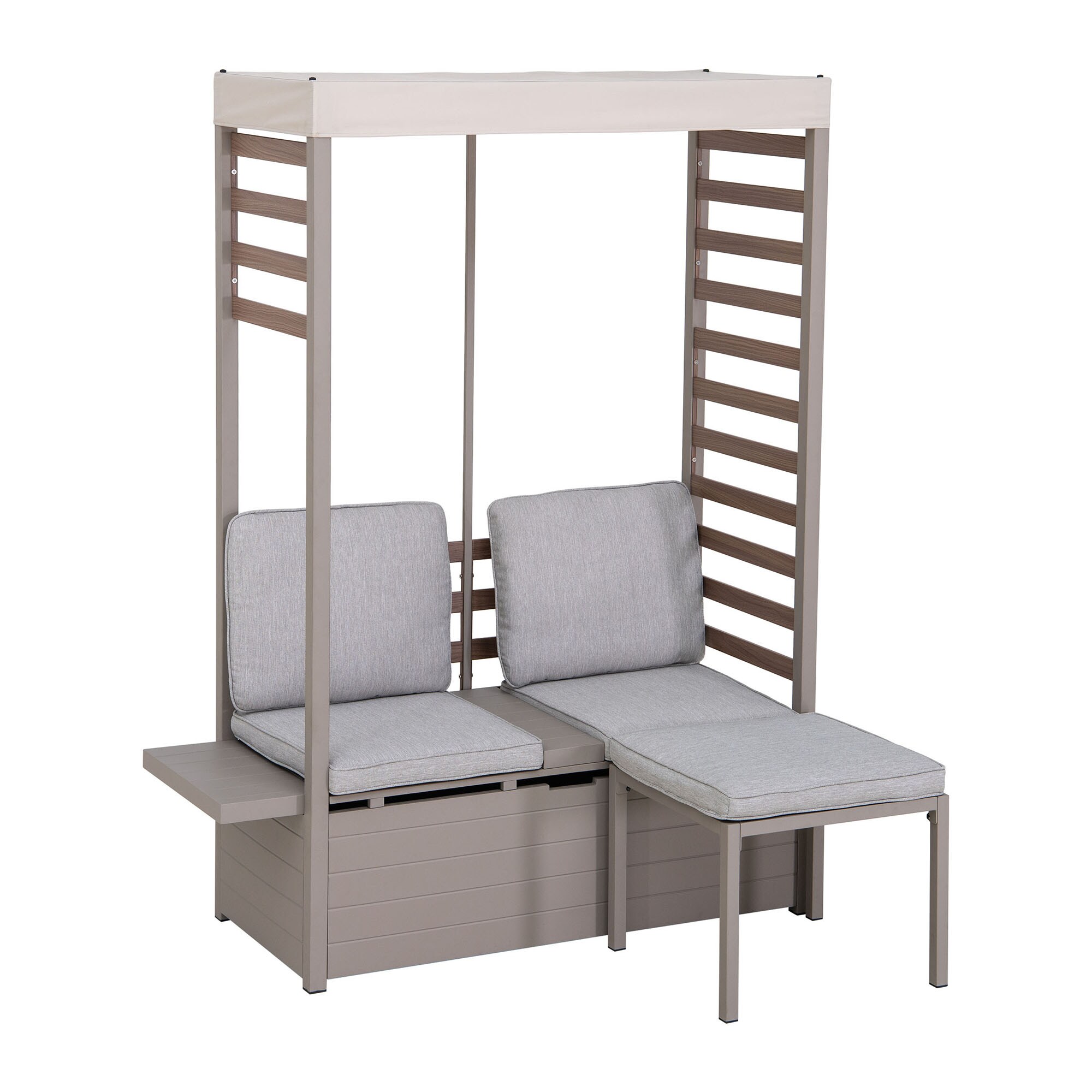 Sunjoy Stahl Gartensofa FARO - 142cm x 128cm, grau - Bild 1