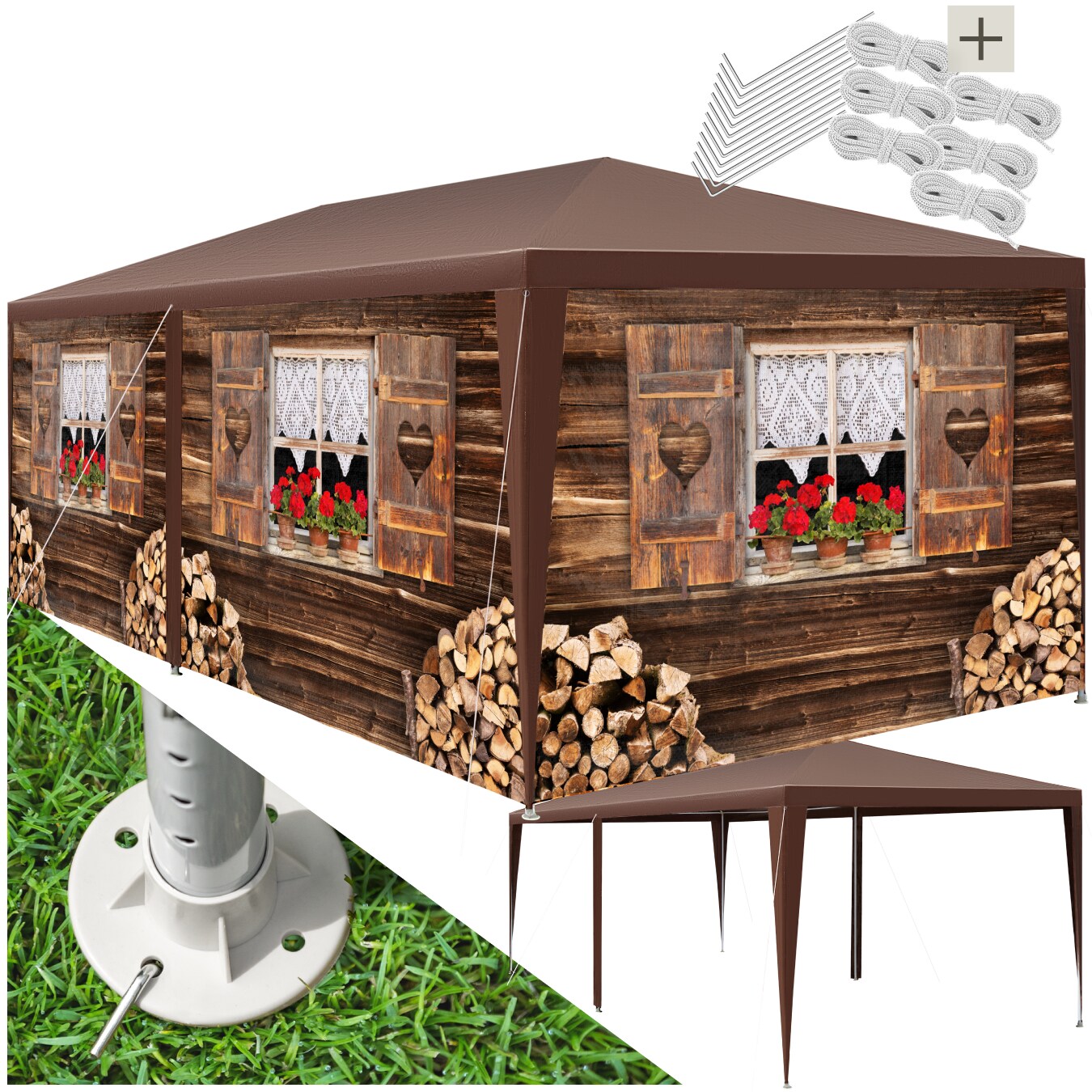 tectake® Pavillon, in 2 Größen, im Steckystem, mit UV-Schutz, wasserdicht