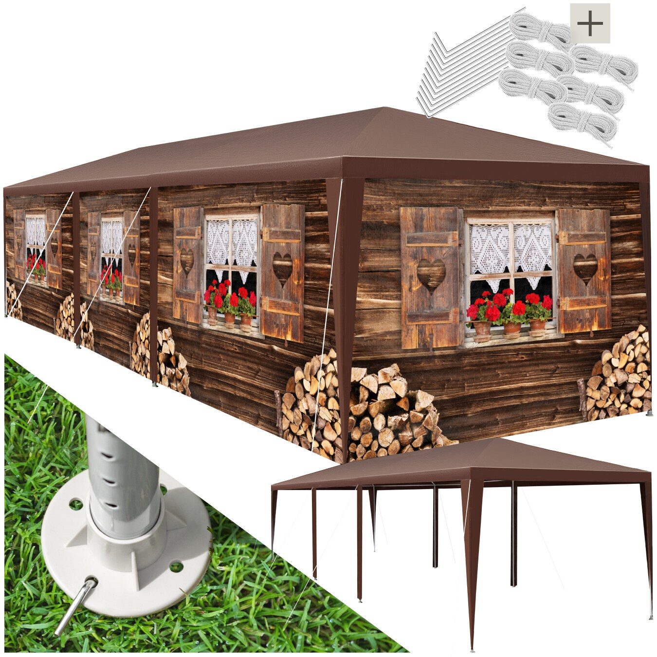 tectake® Pavillon, in 2 Größen, im Steckystem, mit UV-Schutz, wasserdicht