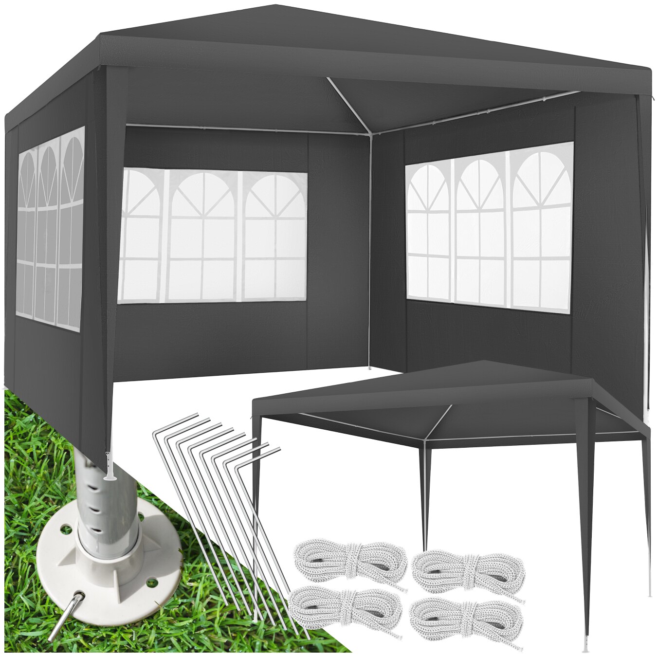 tectake&reg; Pavillon, 3 x 3 m, im Stecksystem, mit UV-Schutz, wasserdicht - Bild 1