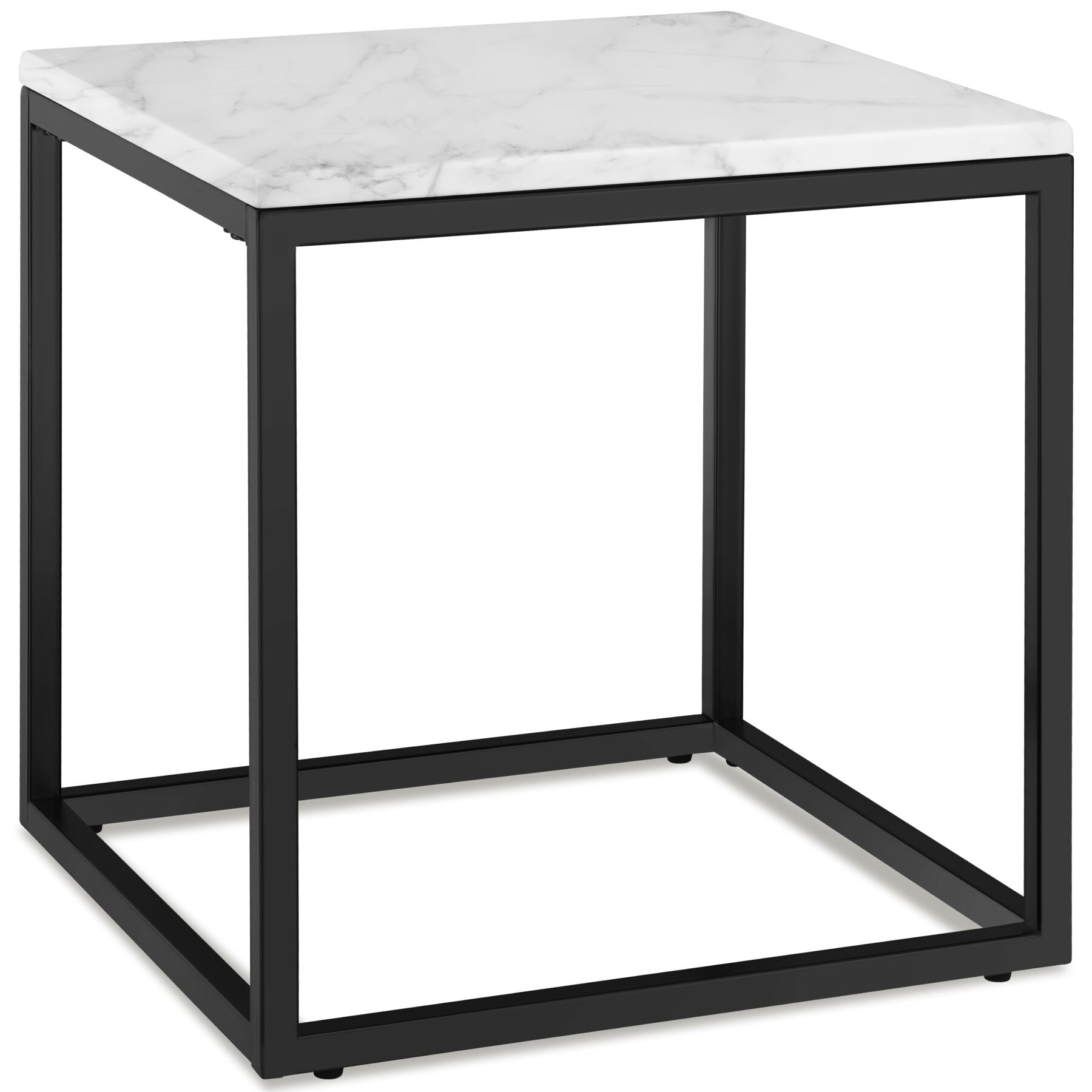 tectake&reg; Beistelltisch, quadratisch, solides Stahlgestell, mit h&ouml;henverstellbaren Kunststofff&uuml;&szlig;en - Bild 1