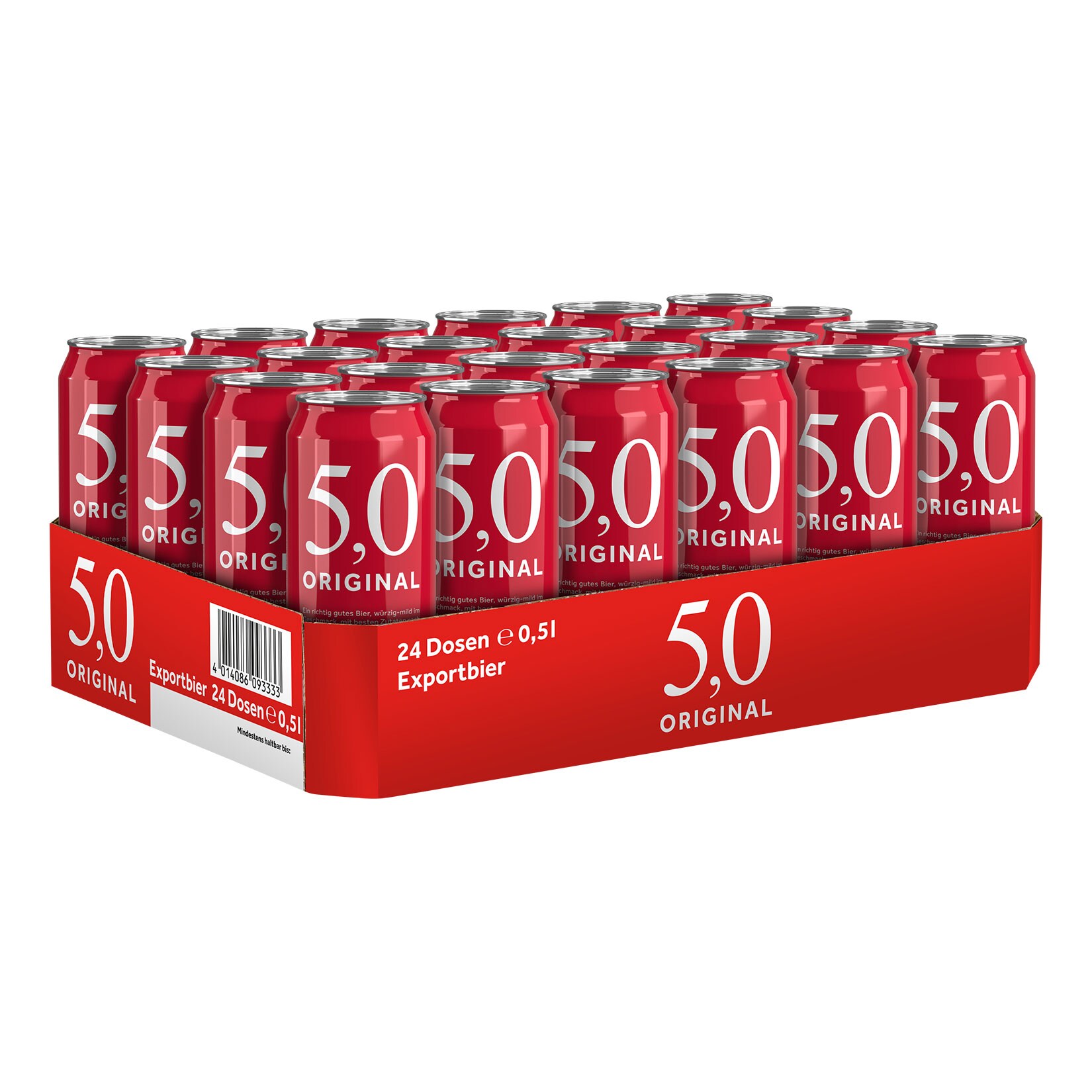 5,0 Original Export 5,2 % vol 0,5 Liter Dose, 24er Pack - Bild 1