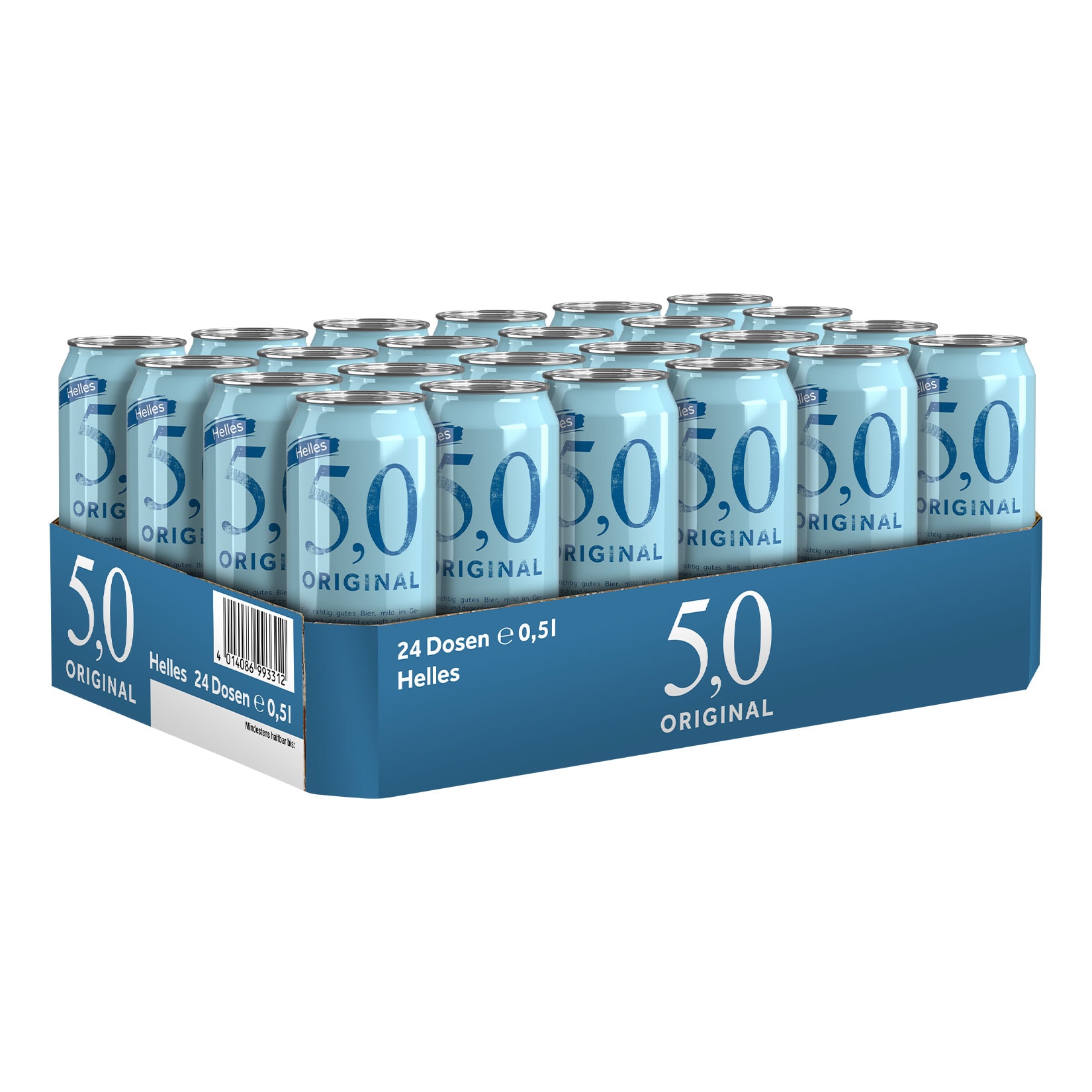 5,0 Original Helles 4,7 % vol 0,5 Liter Dose, 24er Pack - Bild 1