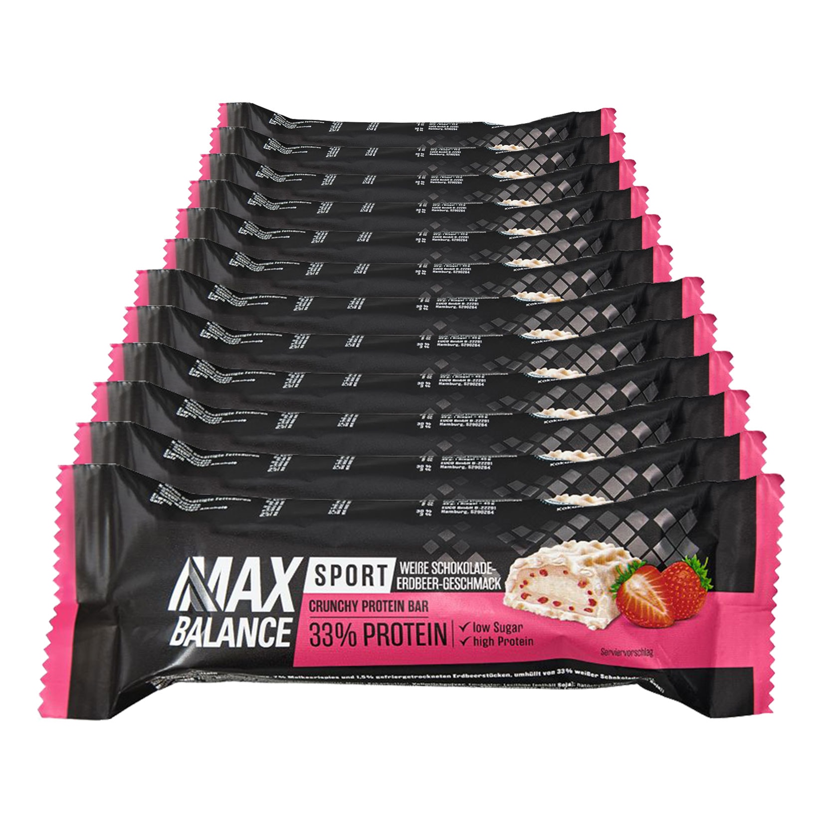MaxBalance Proteinriegel 33% Strawbery  45 g, 12er Pack - Bild 1
