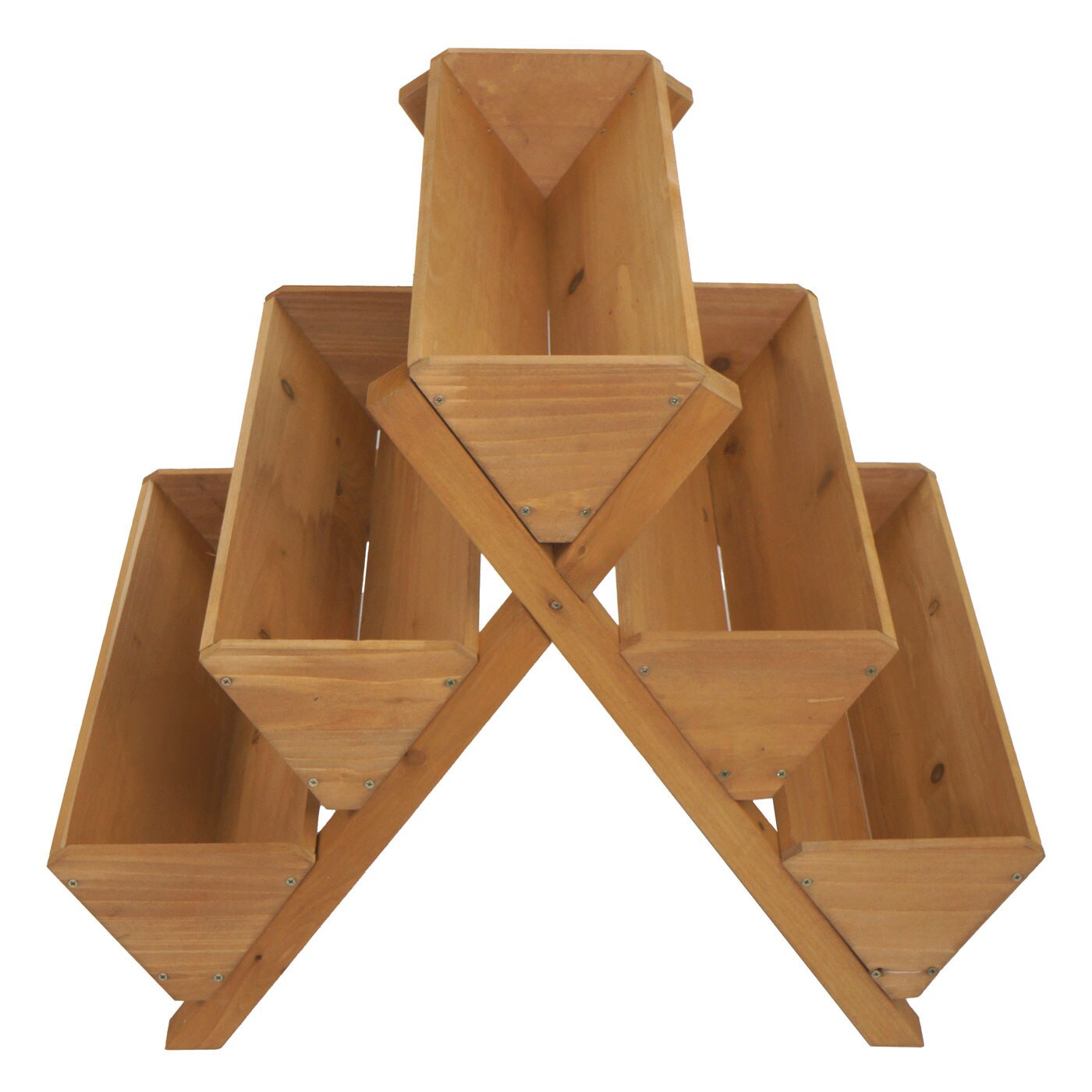 Pflanztreppe MCW-O15, Blumenregal Kräutertreppe Pflanzkübel Hochbeet, 5 Kästen 56x56x70 Outdoor Holz MVG ~ natur online kaufen bei Netto