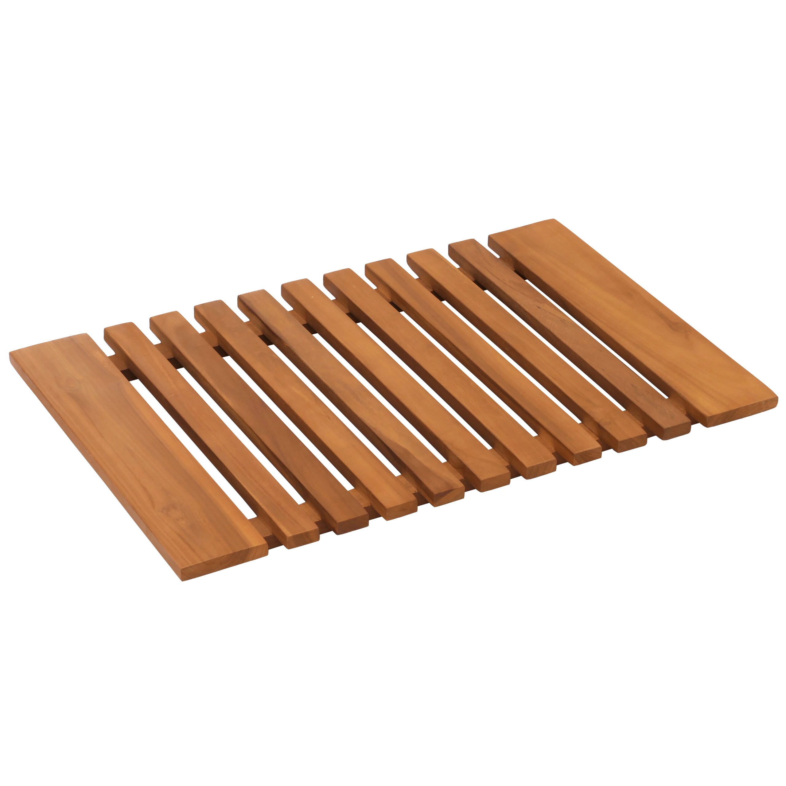 Teak-Fu&szlig;matte MCW-N10, Duschmatte Badematte, hochwertiges B-Grade-Teak (Kernholz, 20-30 Jahre), 4x60x40cm - Bild 1