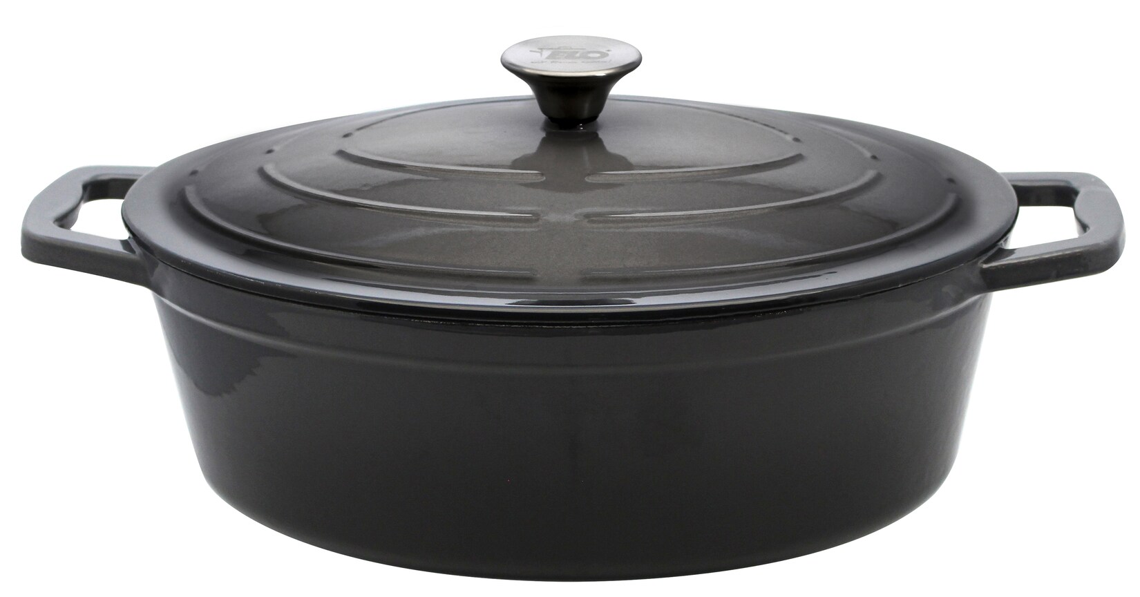 Bräter oval 33 cm Gusseisen, grau