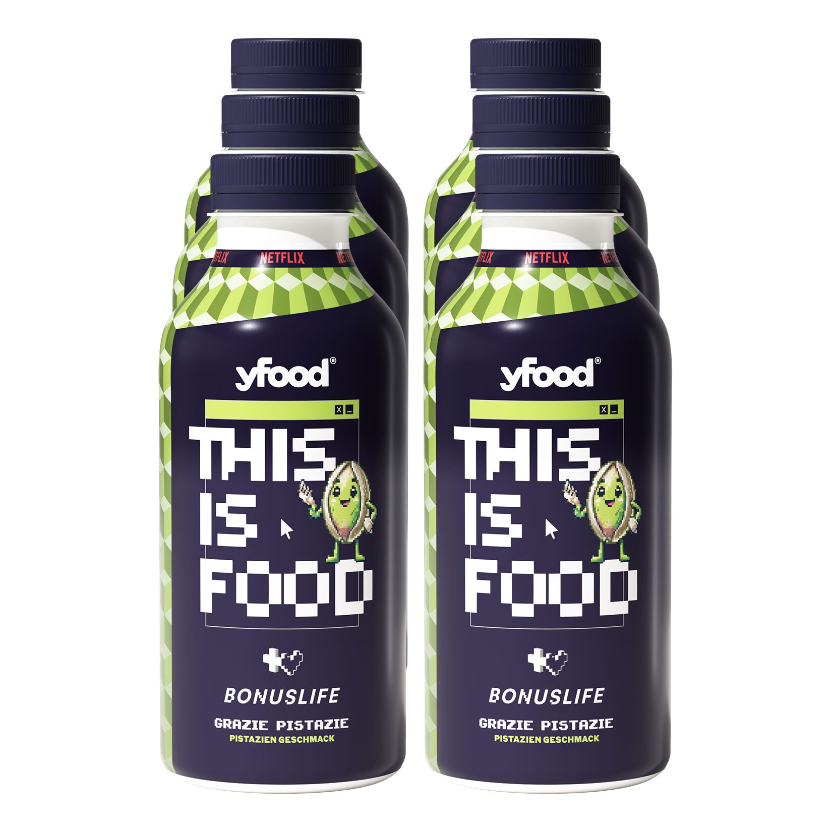 YFood Bonuslife Netflix Trinkmahlzeit Pistazie 500 ml, 6er Pack - Bild 1