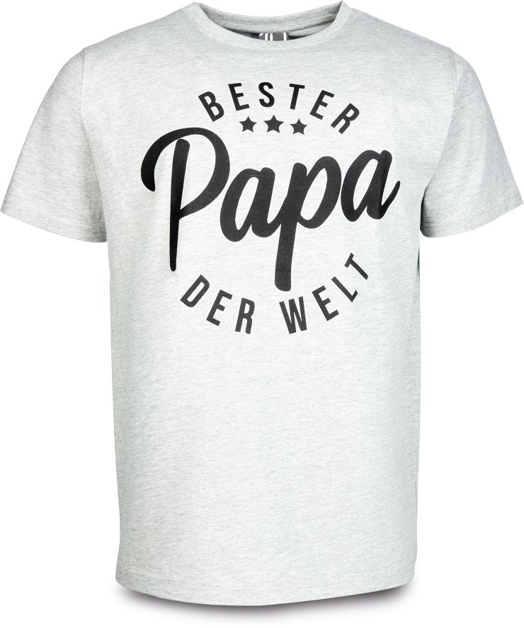 HERREN VATERTAG T-SHIRT MIT AUFDRUCK - GRAU MELE L - Bild 1