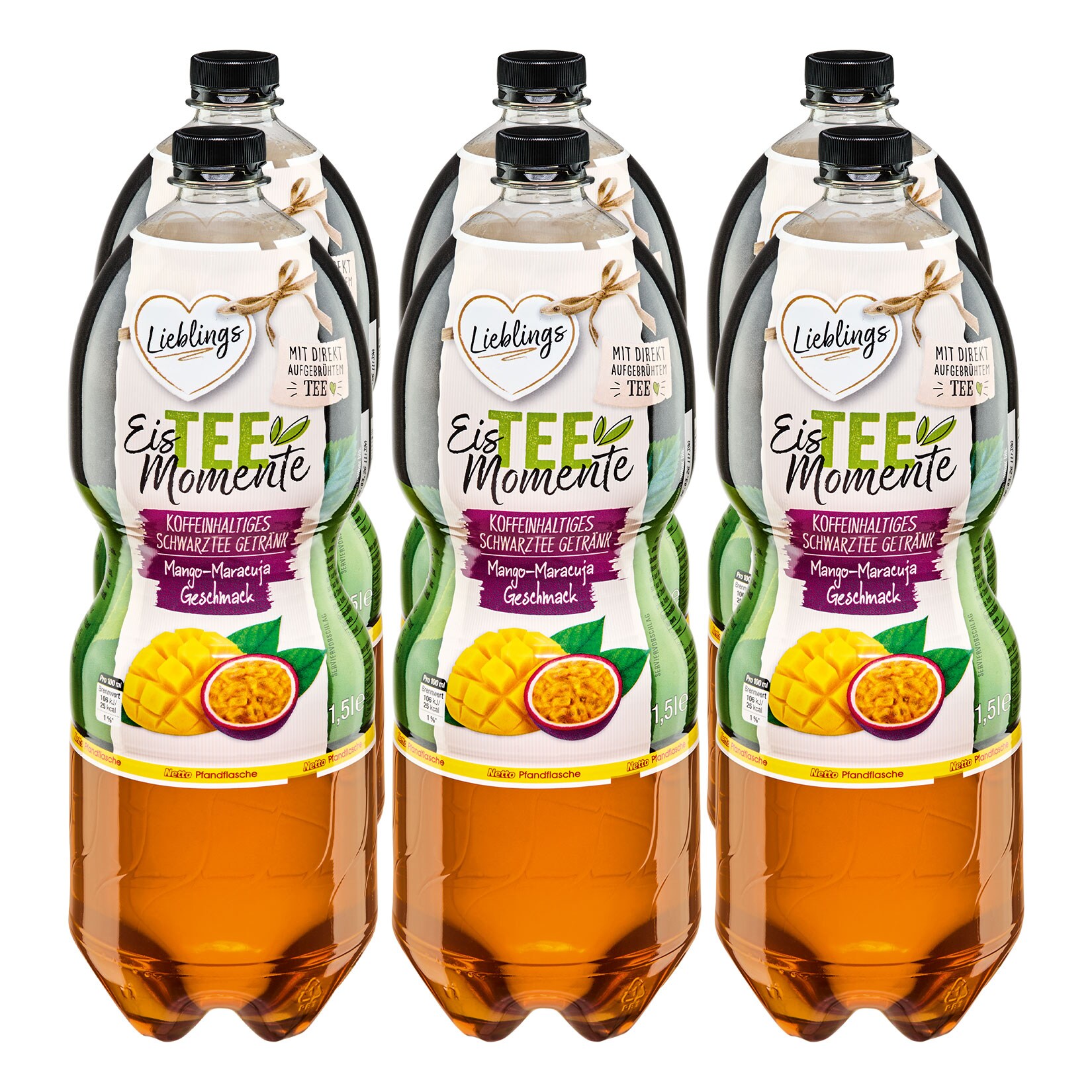 Eistee Mango-Maracuja Lieblings 1,5 Liter, 6er Pack - Bild 1