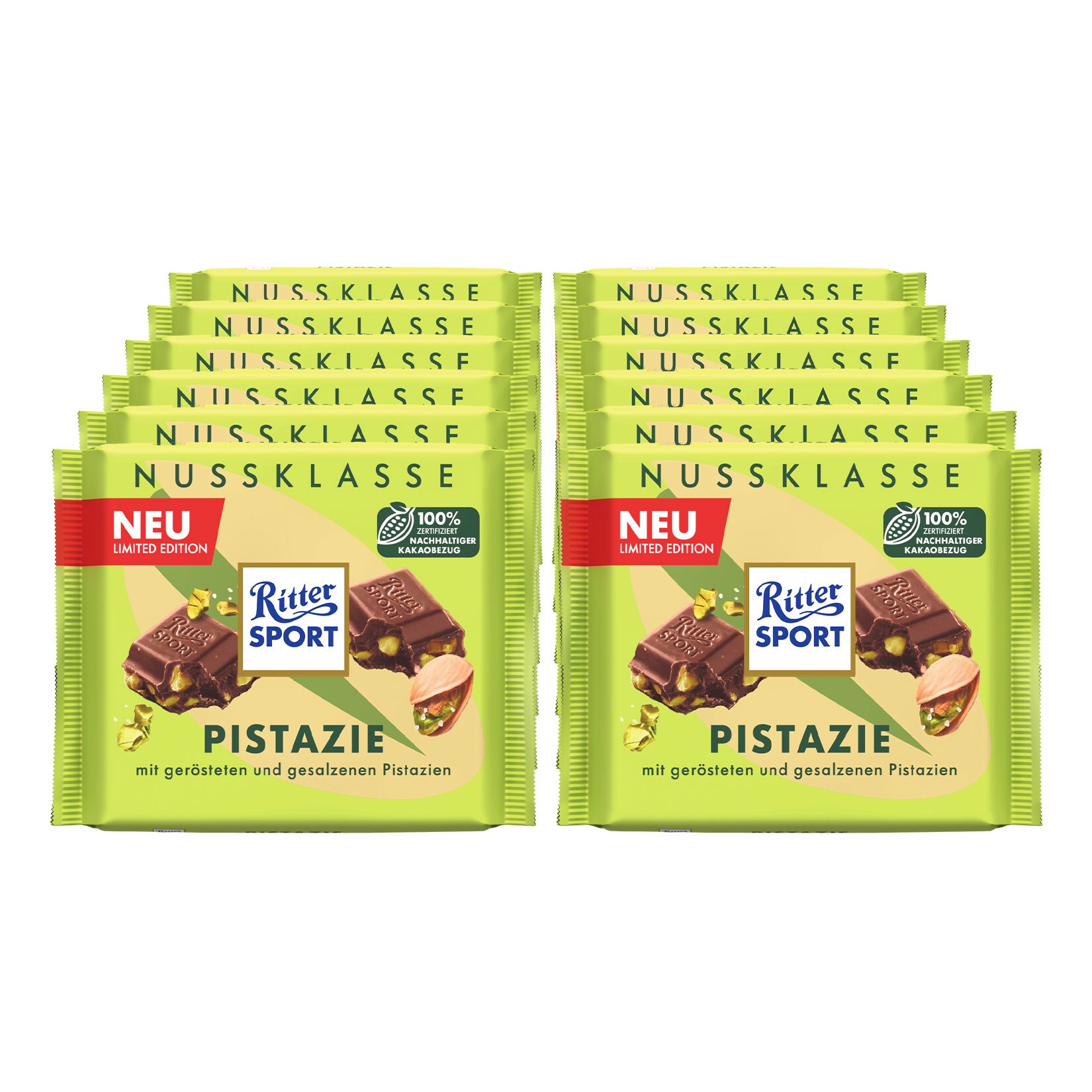 Ritter Sport Pistazie 100 g, 12er Pack - Bild 1