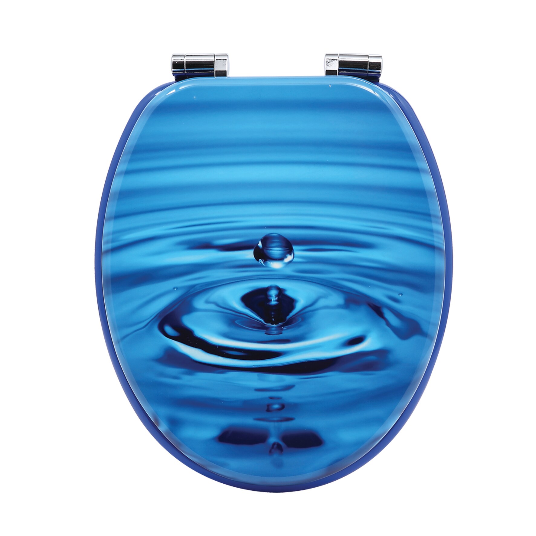 sanicomfort WC Sitz Drop , MDF Holzkern, mit Absenkautomatik, Toilettensitz mit Klodecken, Klobrille und Deckel, verchromte Metallscharniere, einfache Montage - Bild 1