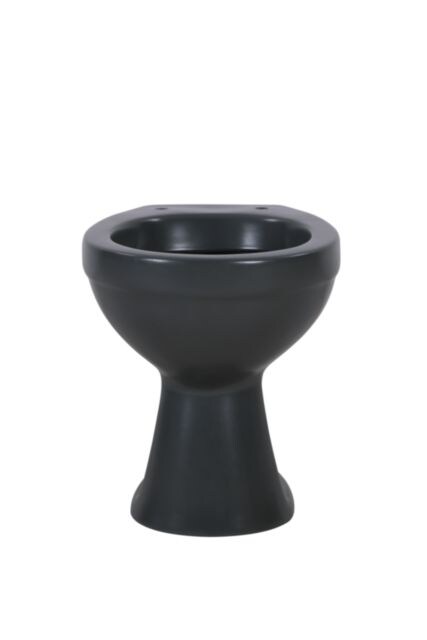 sanicomfort Stand-WC anthrazit matt sp&uuml;lrandlos, Abgang waagrecht, Tiefsp&uuml;ler - Bild 1