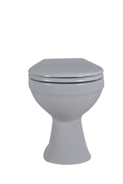 sanicomfort Stand-WC manhattan matt sp&uuml;lrandlos, Abgang waagrecht, Tiefsp&uuml;ler mit WC-Sitz mit Absenkautomatik - Bild 1