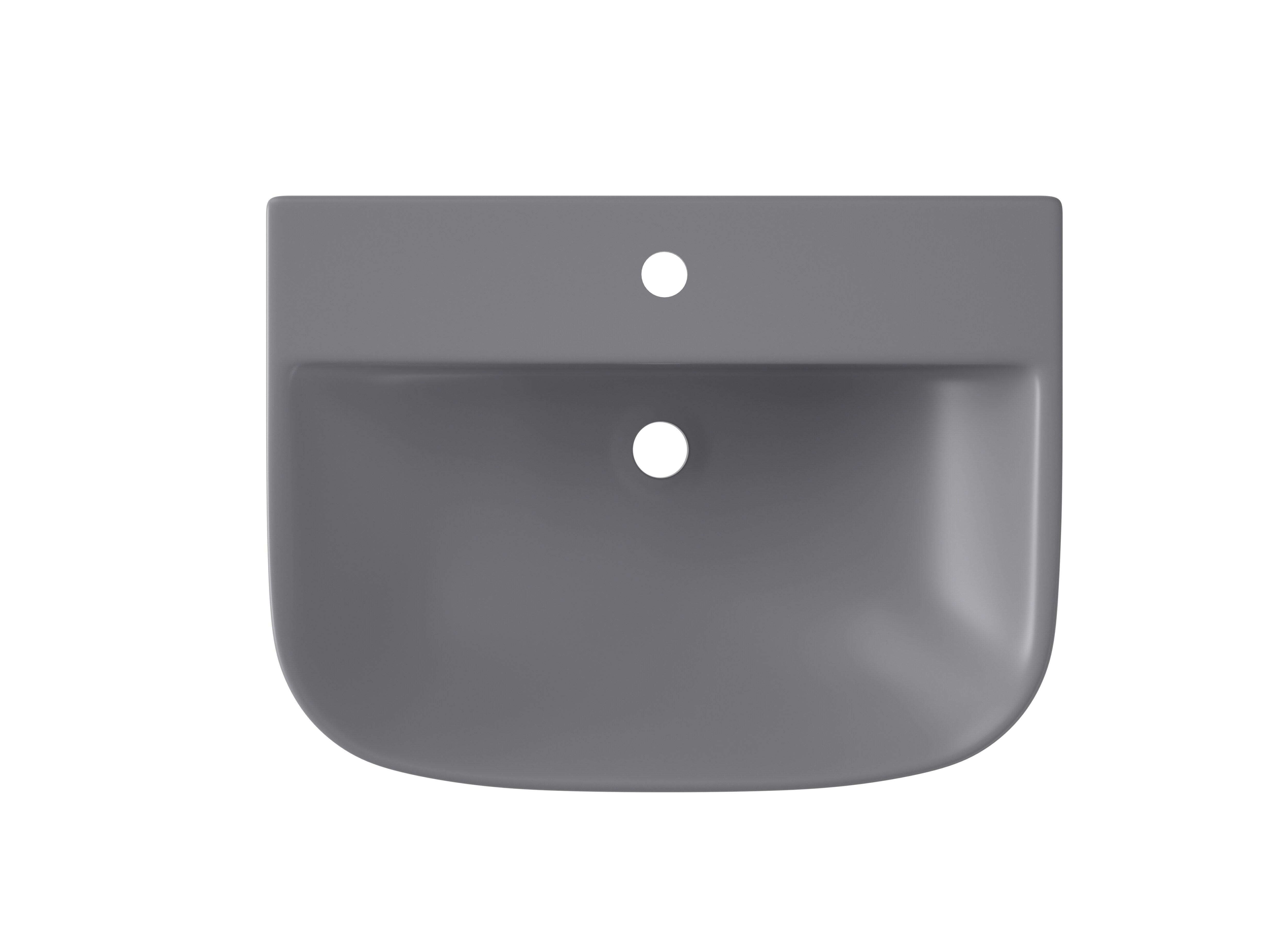 sanicomfort Waschbecken Rivo 60 cm hellgrau matt, H&auml;nge Waschtisch aus Keramik - Bild 1