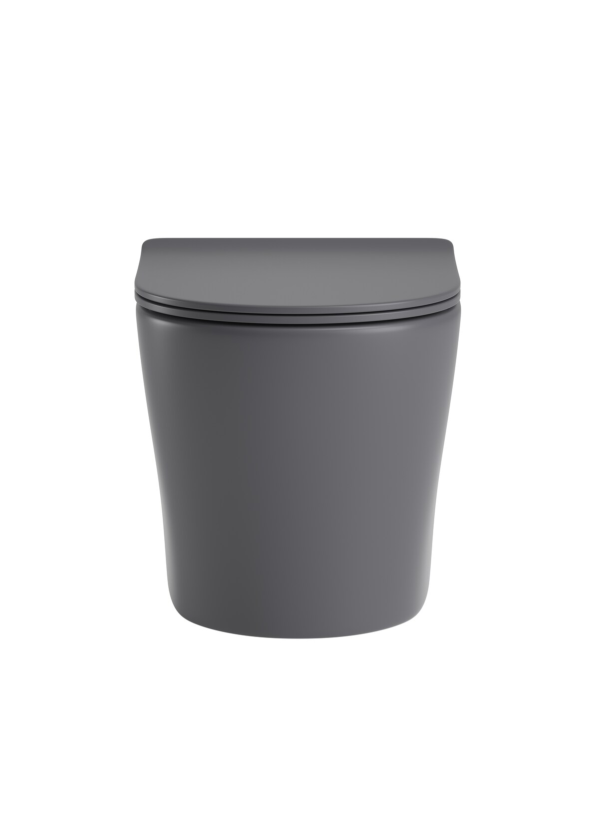 sanicomfort Hänge WC Set Nakia – Spülrandloses, Hygienisches Wand-WC Tiefspüler aus Hochwertiger Sanitärkeramik in Dunkel Grau, Kompakt, Modern inkl. Soft-Close WC-Sitz