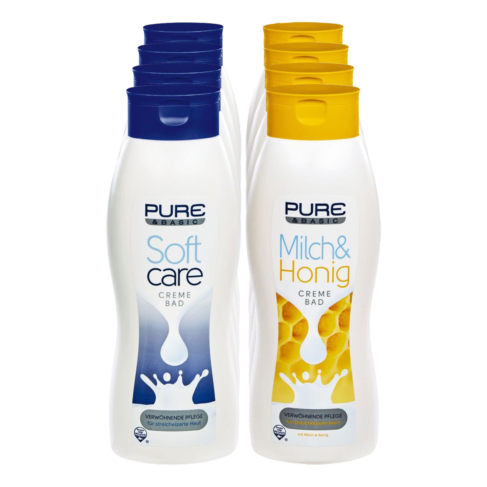 Pure & Basic Cremebad 1 Liter verschiedene Sorten, 8er Pack - Bild 1