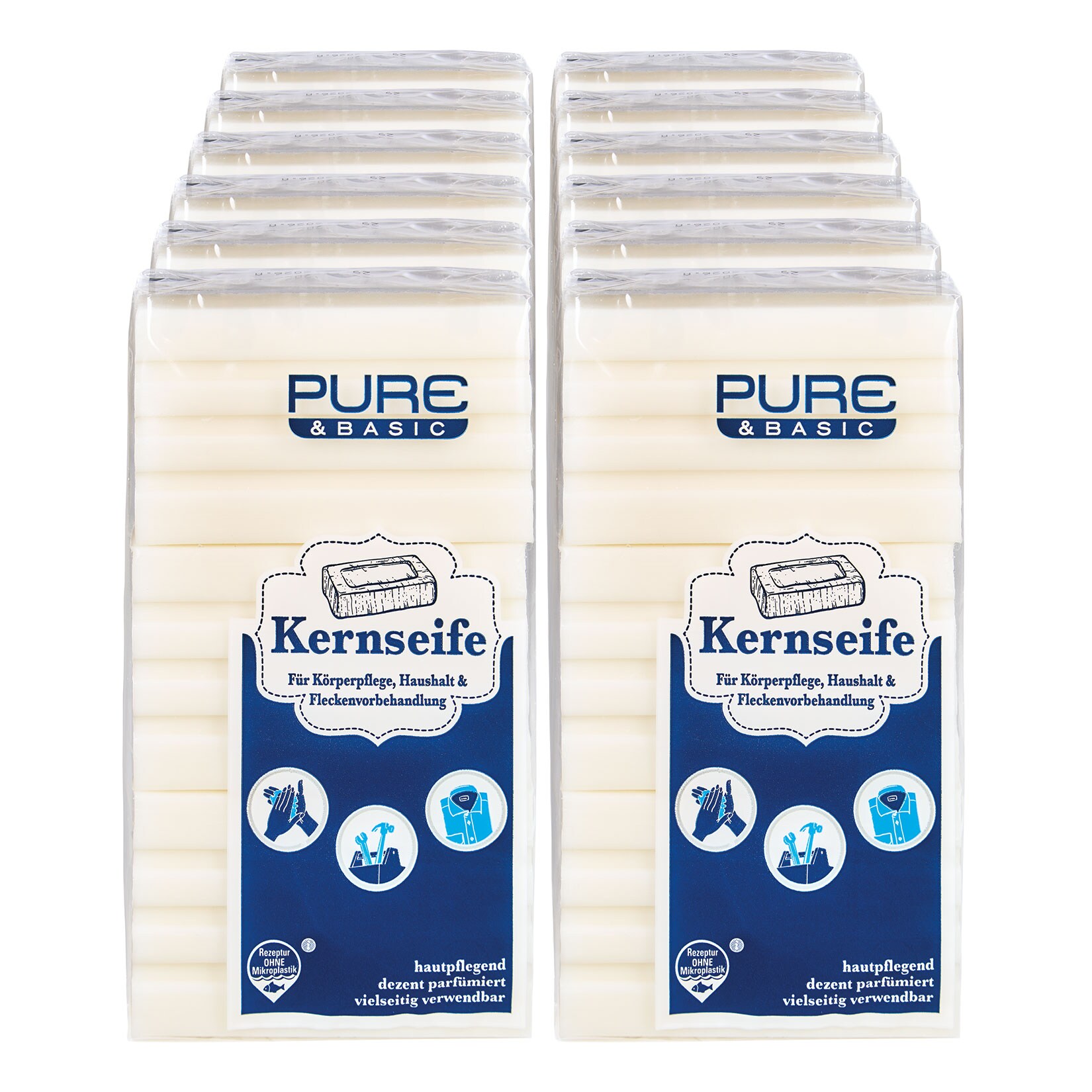 Pure & Basic Kernseife 3 x 100 g, 12er Pack - Bild 1