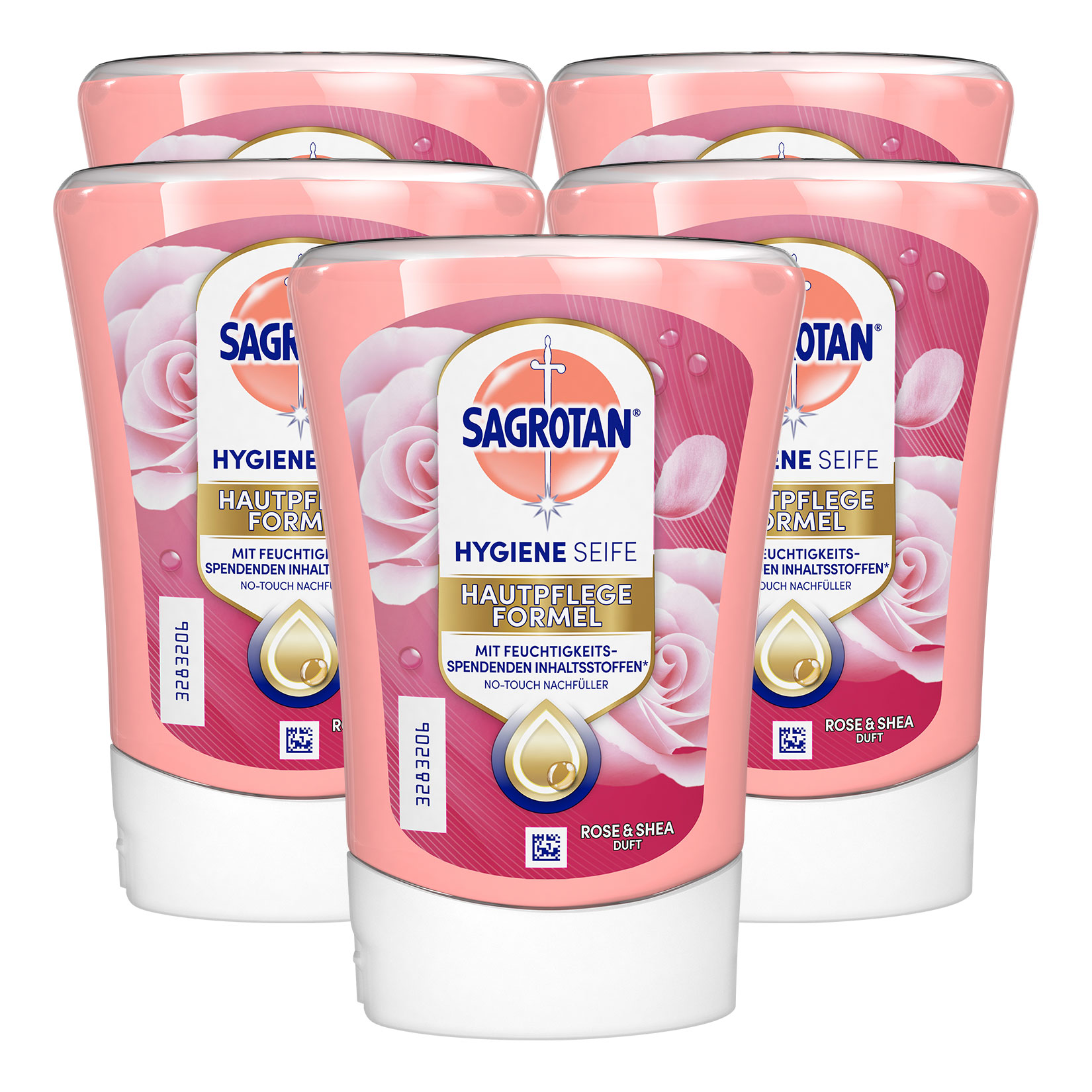 Sagrotan No-Touch Nachf&uuml;ller Rose & Shea Duft 250 ml, 5er Pack - Bild 1