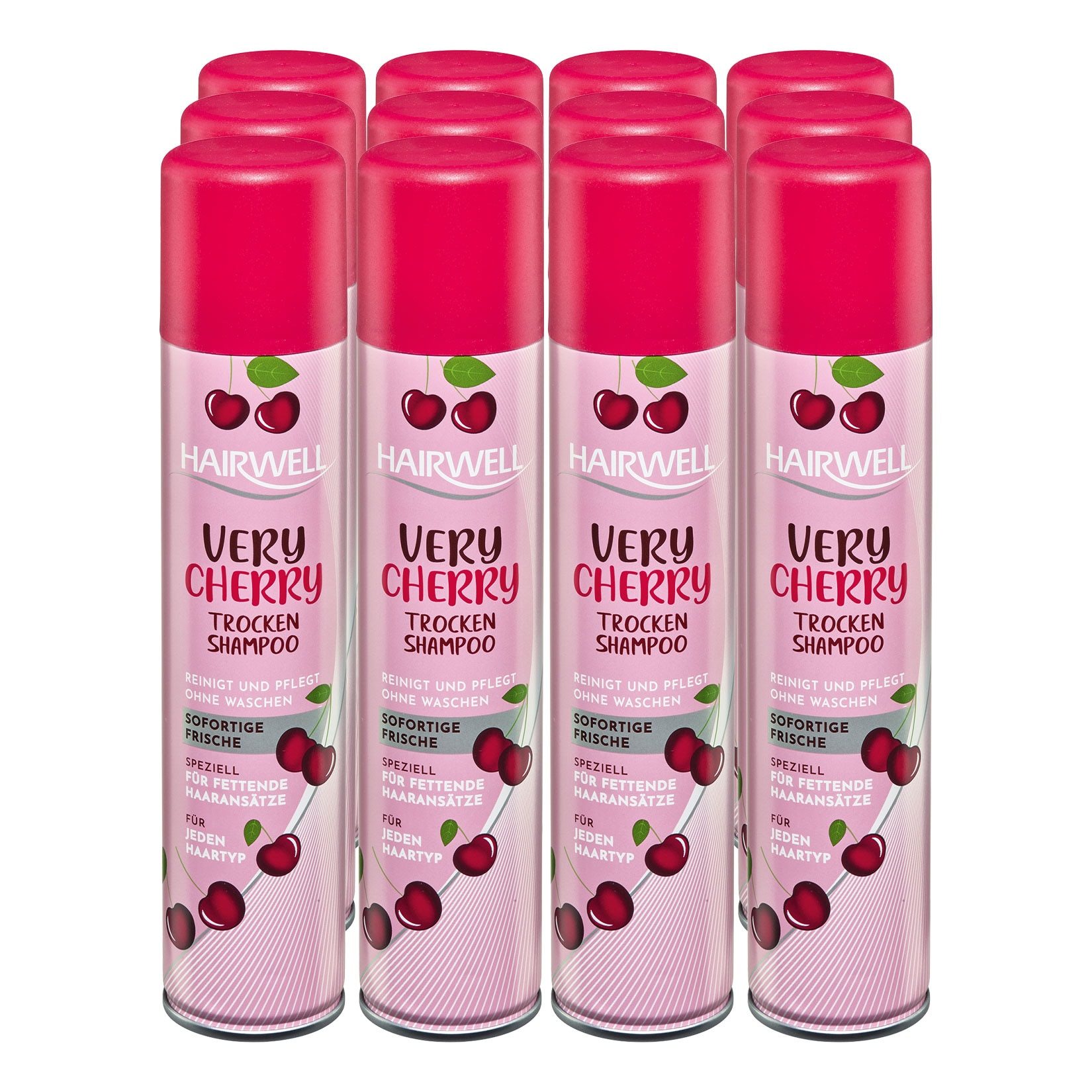 Hairwell Trockenshampoo Very Cherry 200 ml, 12er Pack - Bild 1