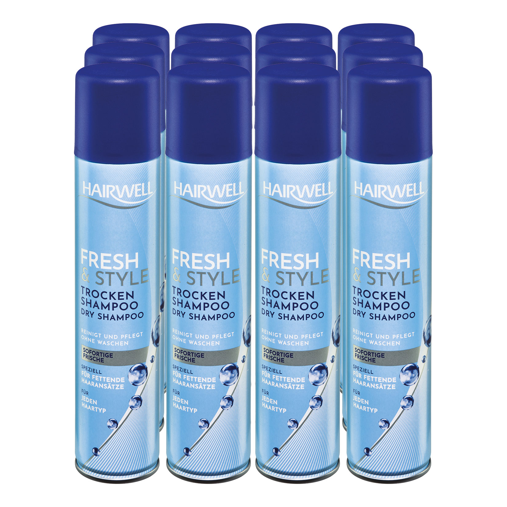 Hairwell Trockenshampoo Fresh & Style 200 ml, 12er Pack - Bild 1