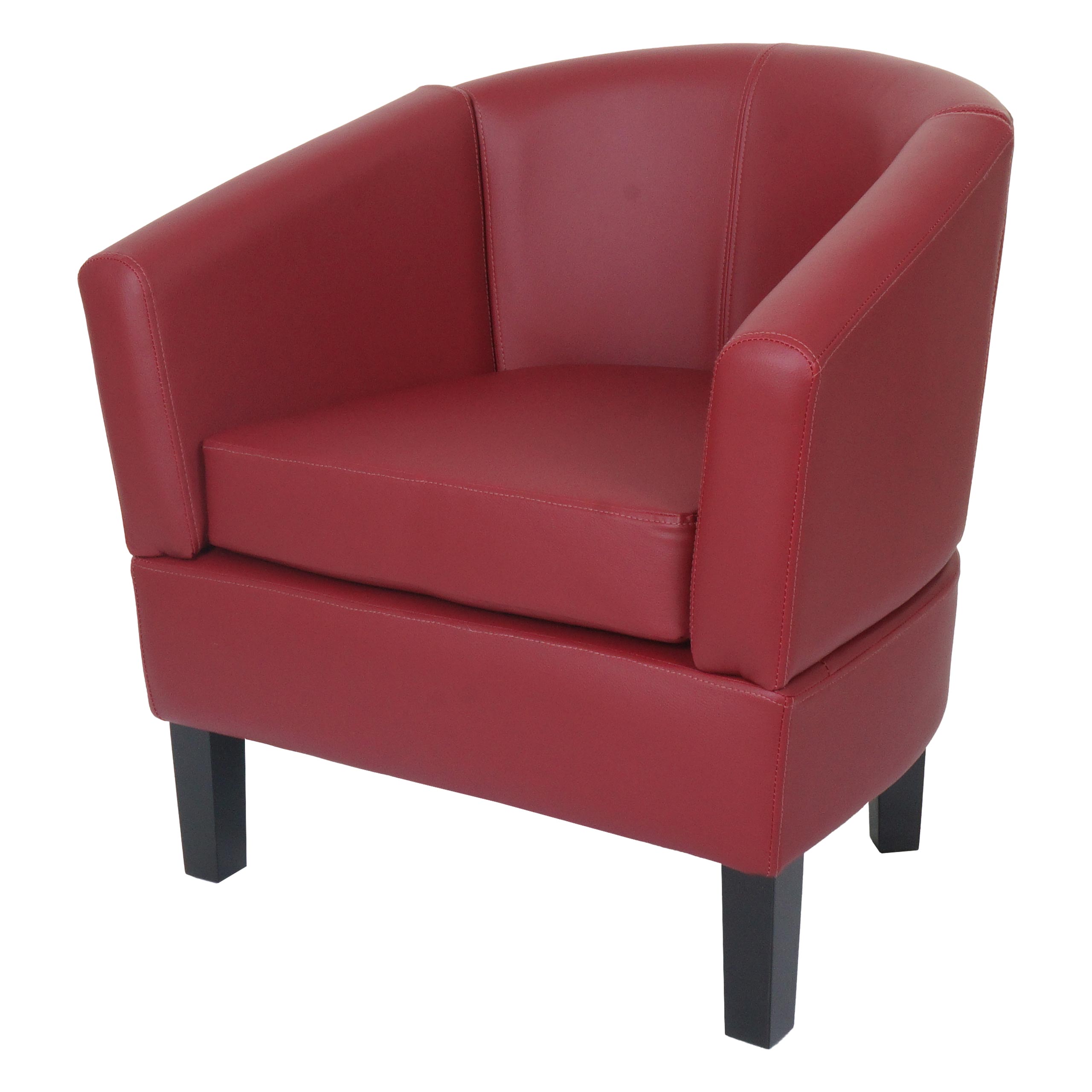 Lounge-Sessel MCW-O17, Sessel Clubsessel Cocktailsessel, MVG-zertifiziert Kunstleder ~ bordeaux - Bild 1